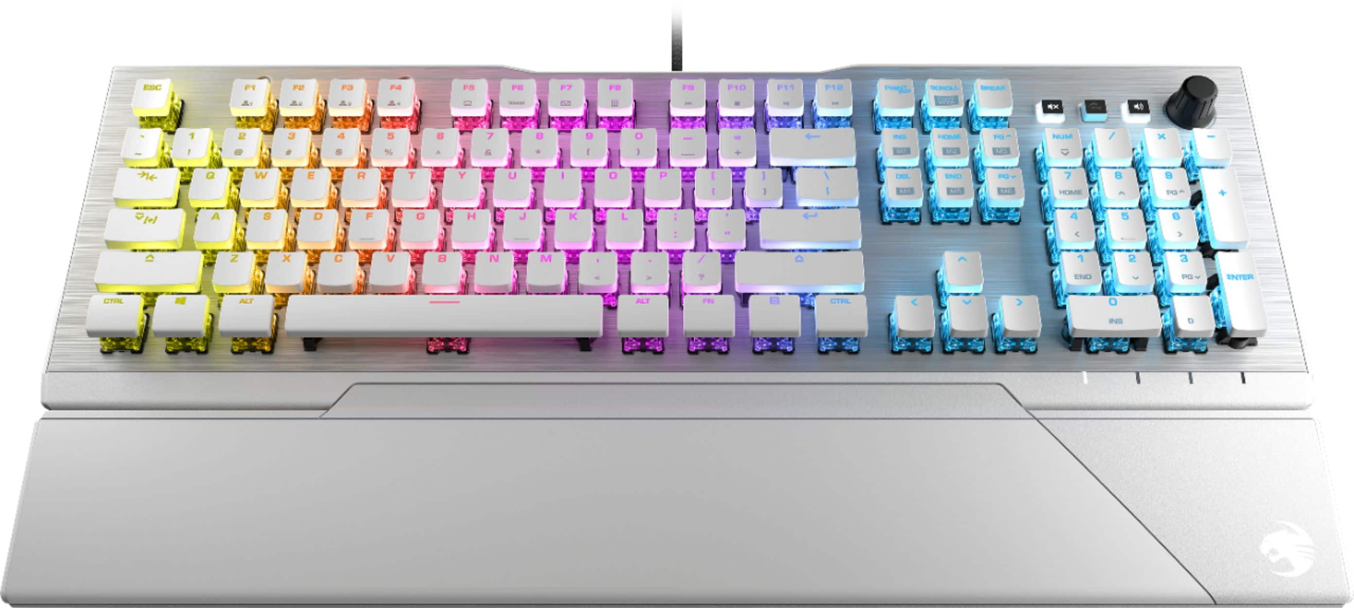 Roccat Vulcan 122 Full Size Mechanical Pc Gaming Keyboard With Tactile Titan Switch Aimo Rgb Lighting And Detachable Palm Rest Arctic White Roc 12 941 Bn Best Buy