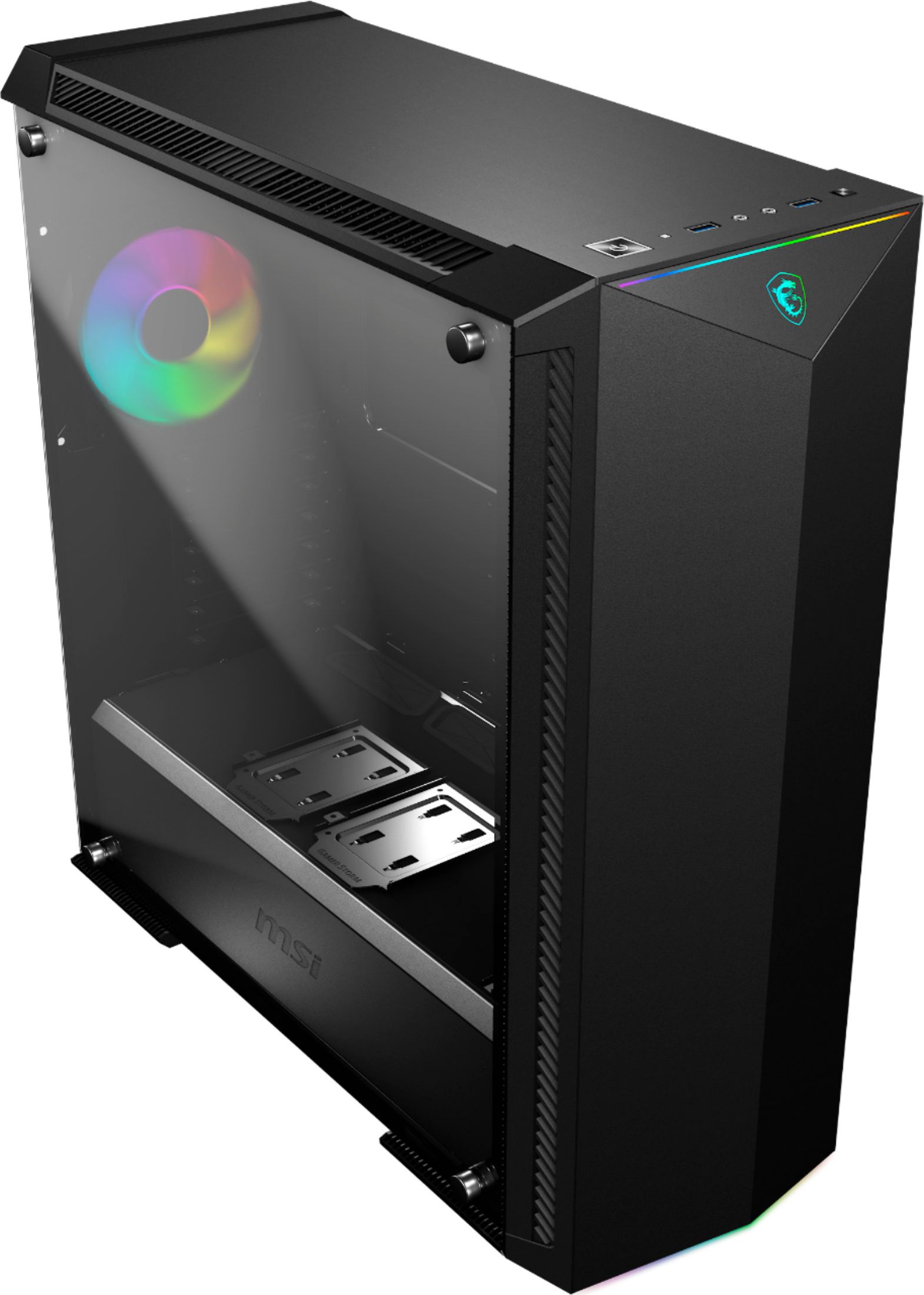 MSI - MPG GUNGNIR eATX Mid-Tower Case - Black/Light Gray