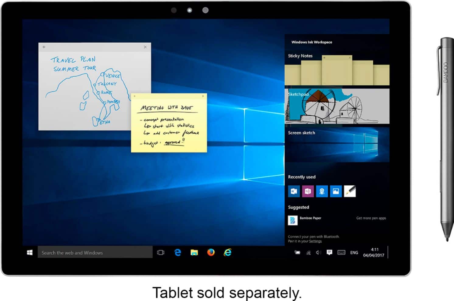 Alt View 18. Wacom - Bamboo Ink Smart Stylus for Windows Ink; 2nd Generation - Gray.