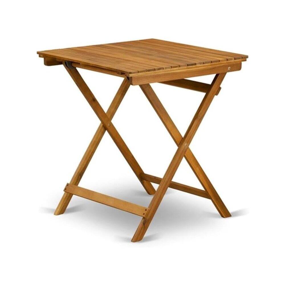 Left. East West Furniture - East West Furniture 3-Pc Outdoor Patio Set Consists of a Wooden Folding Table and 2 Folding Camping Chairs Ideal for - Multi-Color.