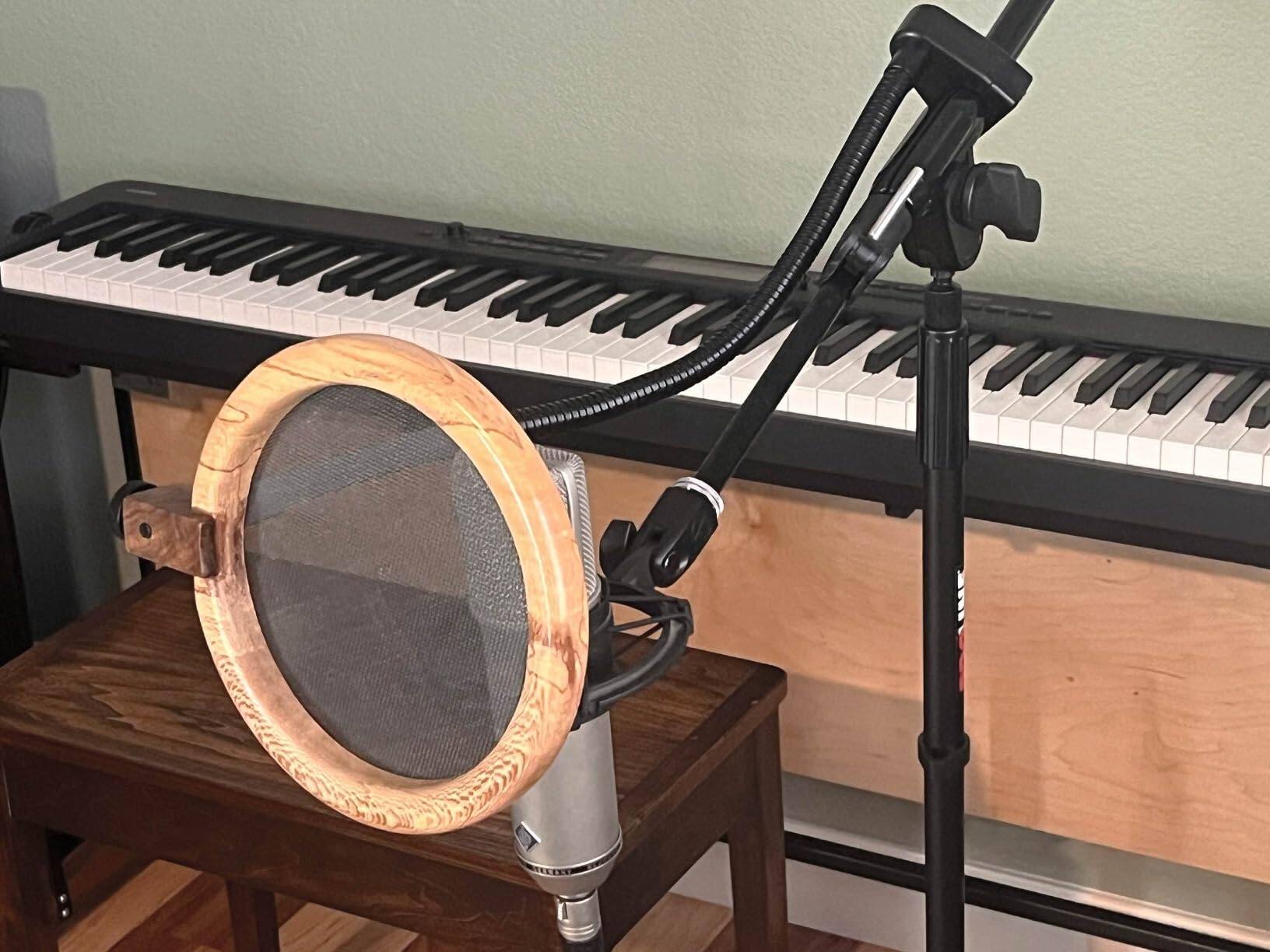 Alt View 2. Gator Frameworks - 19-Inch Flexible Solid Steel Microphone Gooseneck with Universal Threaded Ends and Black Finish.