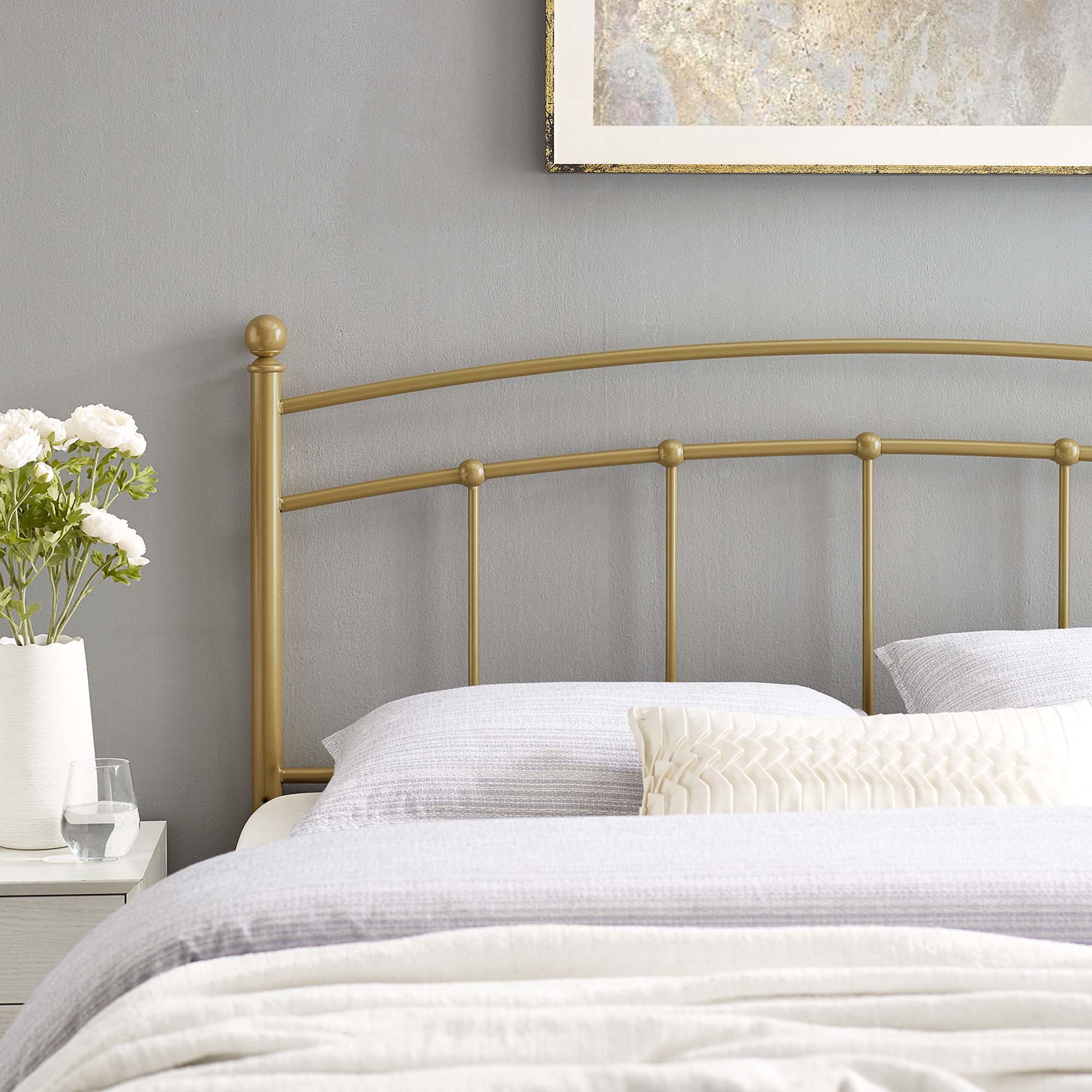 Alt View 2. Modway - Abigail Metal Full Headboard by Modway - Yellow.