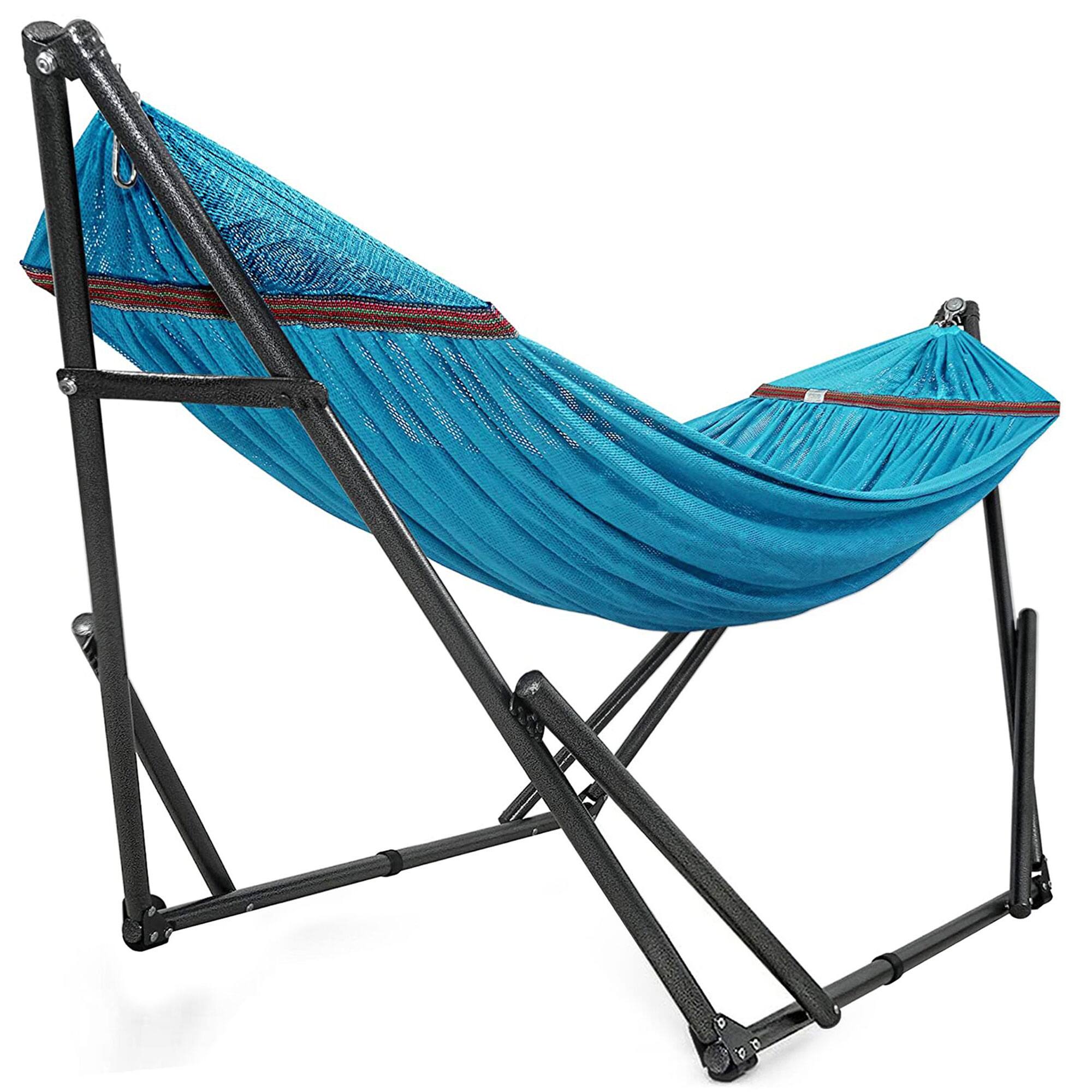 Alt View 1. Tranquillo - Tranquillo Universal 116" Double Hammock with Adjustable Stand and Bag, Sky Blue - 11. Uni Sky.