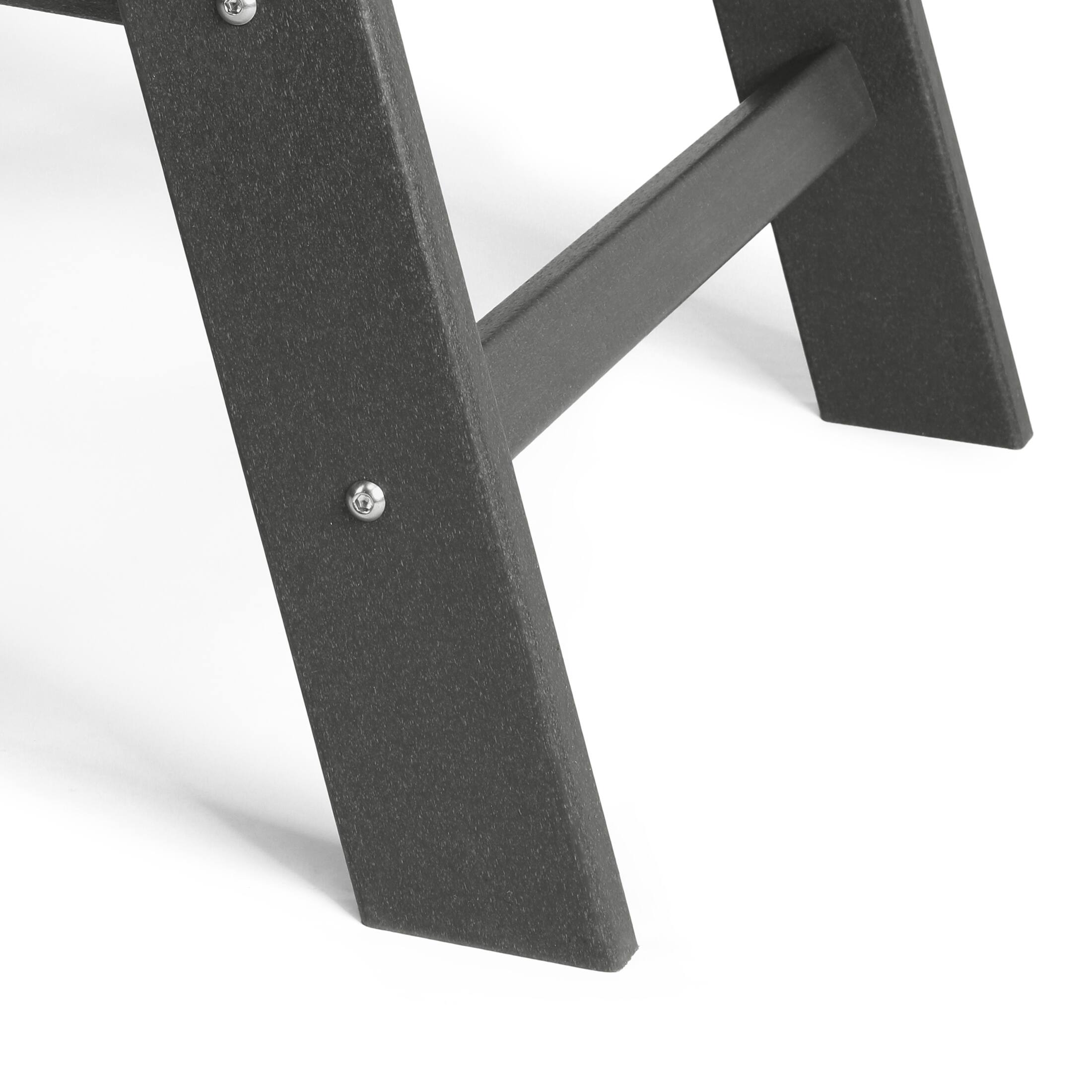 Alt View 7. WestinTrends - WestinTrends Ashore Outdoor Patio HDPE Plastic Modern Adirondack Dining Chair - Gray.