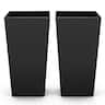 VEVOR - Tall Planters Set of 2, 30 Inch Large Outdoor Taper Planters for Outdoor Indoor Plants, Front Porch Plastic Modern - Black