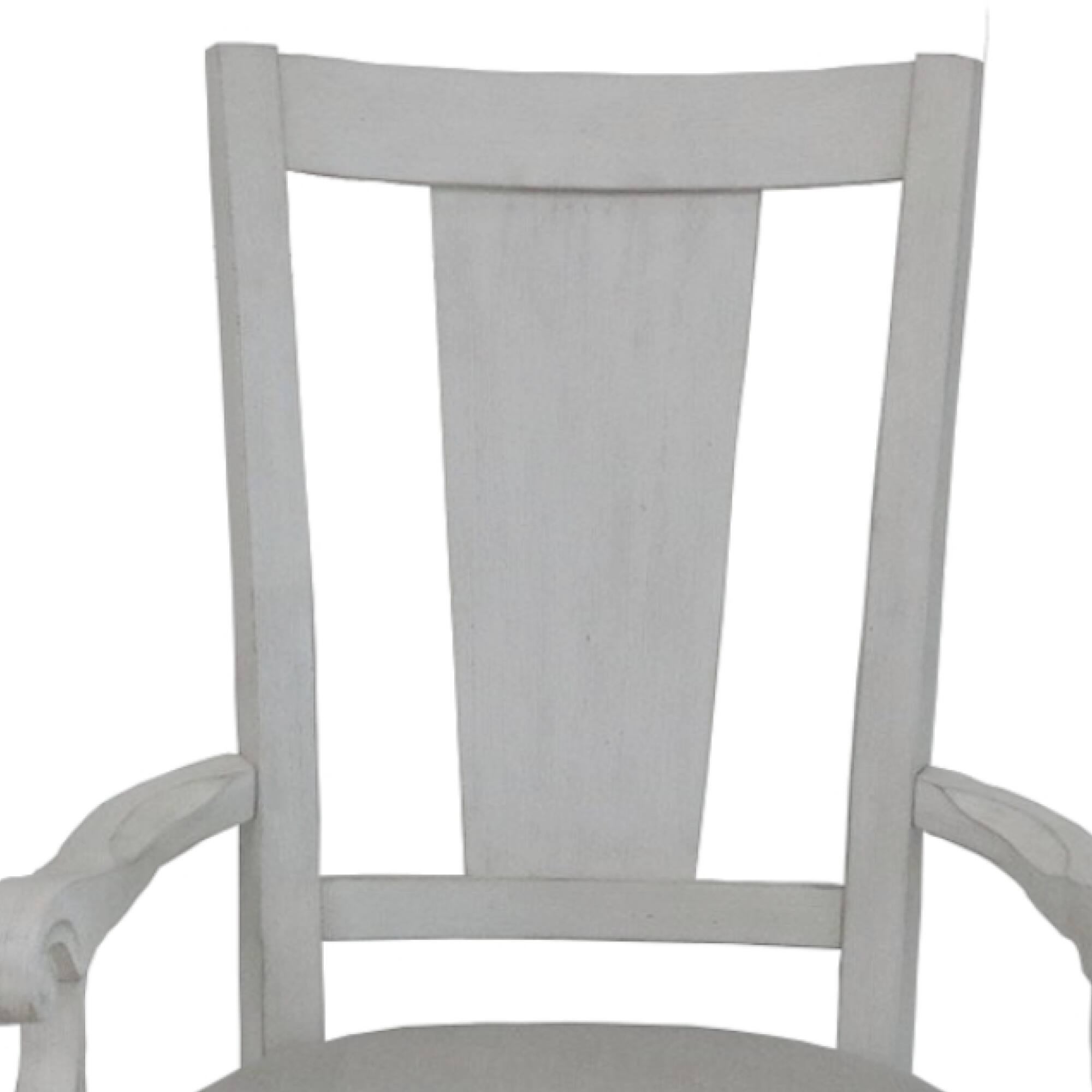 Alt View 1. GOODSILO - Elegant Light Gray Linen Upholstered Arm Chair with Weathered White Finish Wooden Frame, Set of 2 - Light Gray+White.