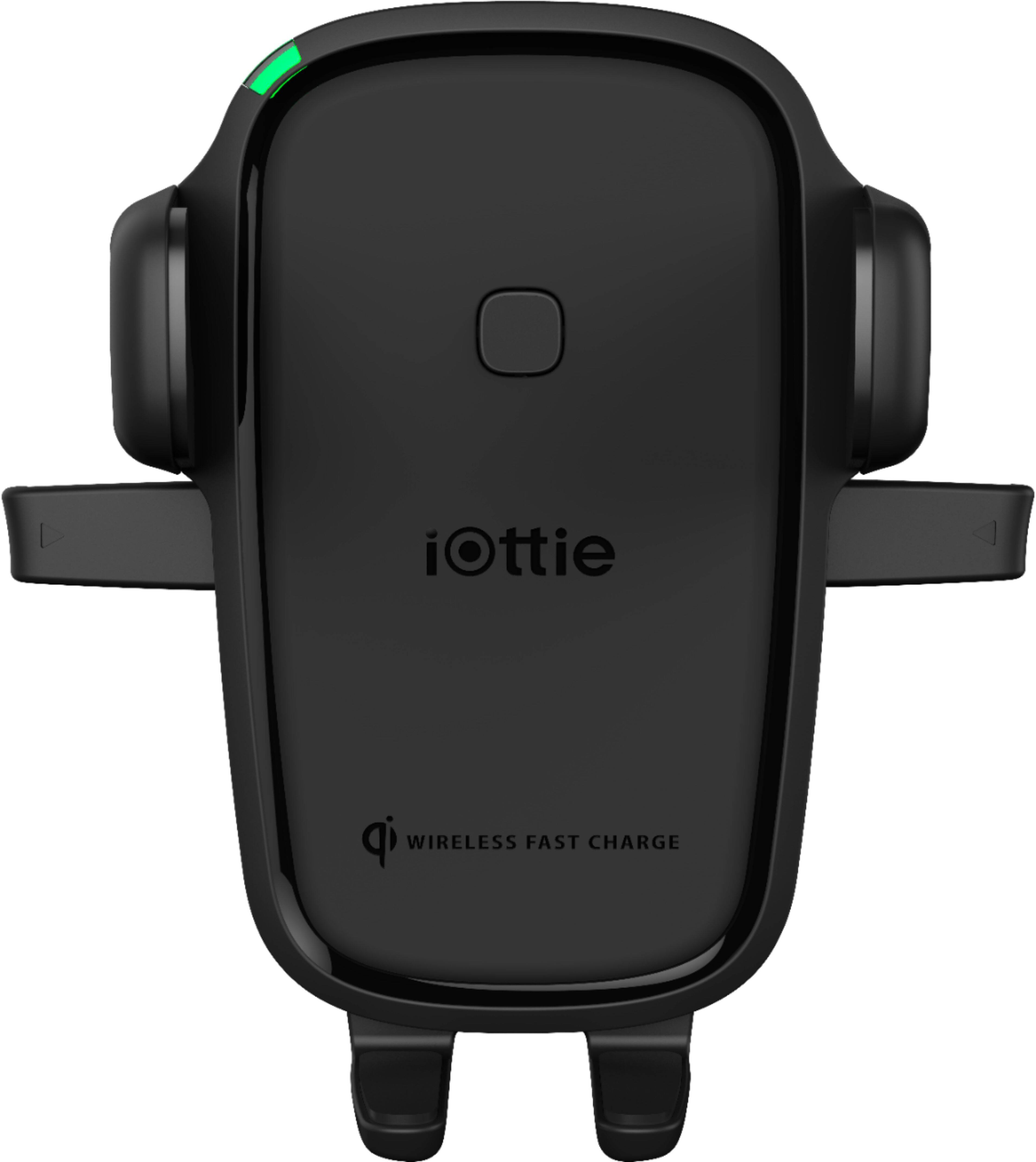 Alt View 11. iOttie - Easy One Touch 2 Wireless Fast Charge Universal Air Vent & CD Mount for Mobile Phones - Black.