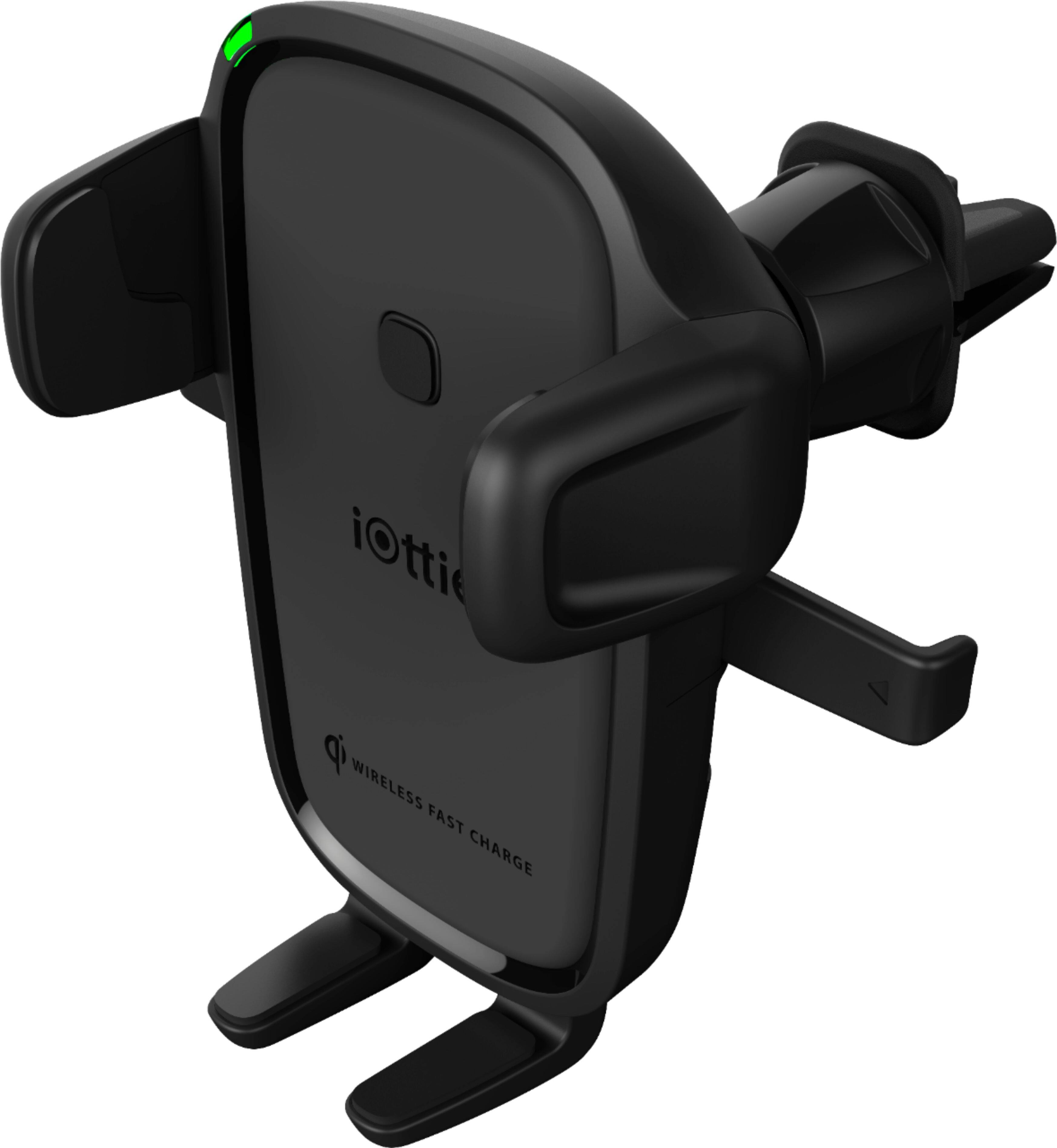 Alt View 12. iOttie - Easy One Touch 2 Wireless Fast Charge Universal Air Vent & CD Mount for Mobile Phones - Black.
