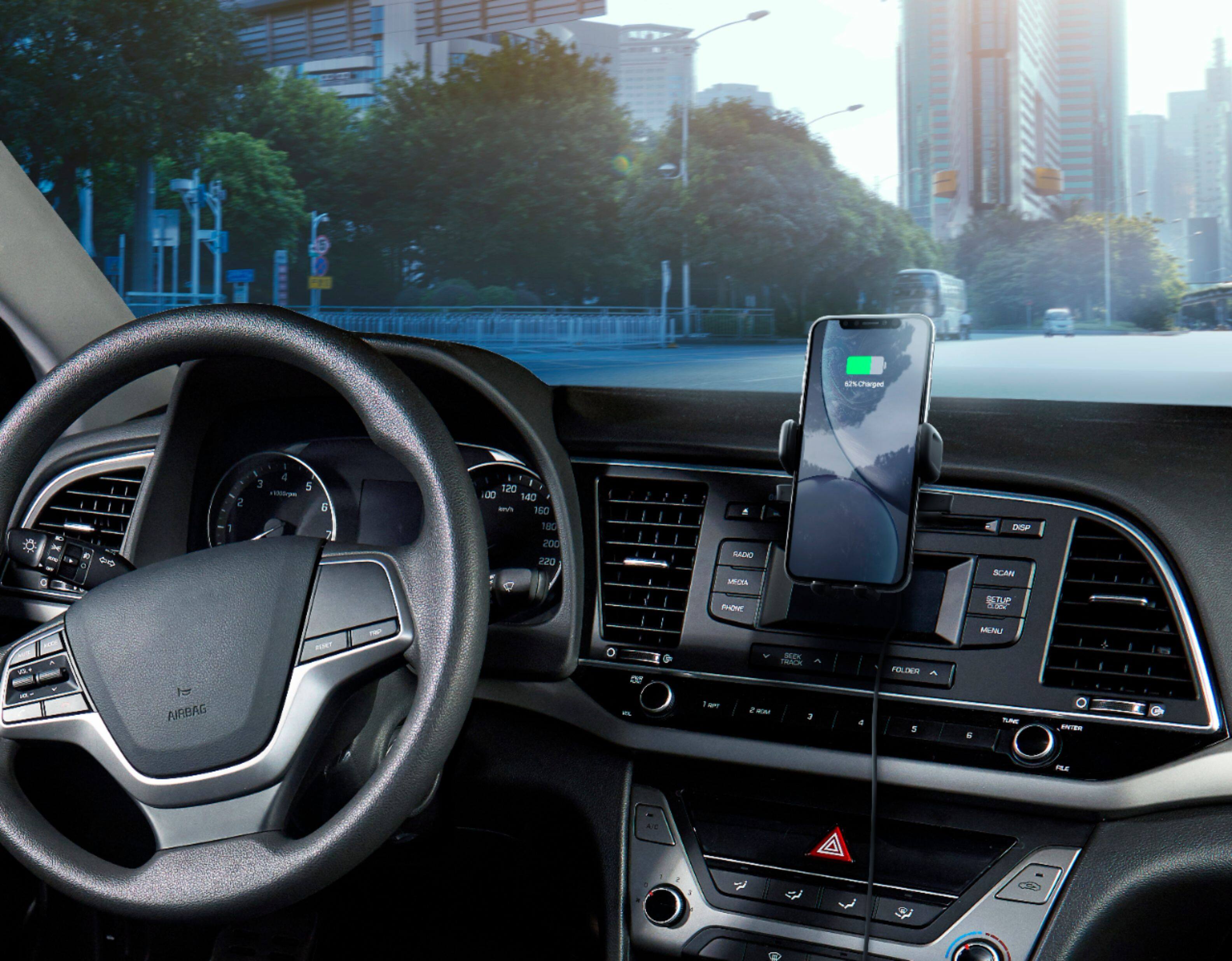 Alt View 17. iOttie - Easy One Touch 2 Wireless Fast Charge Universal Air Vent & CD Mount for Mobile Phones - Black.