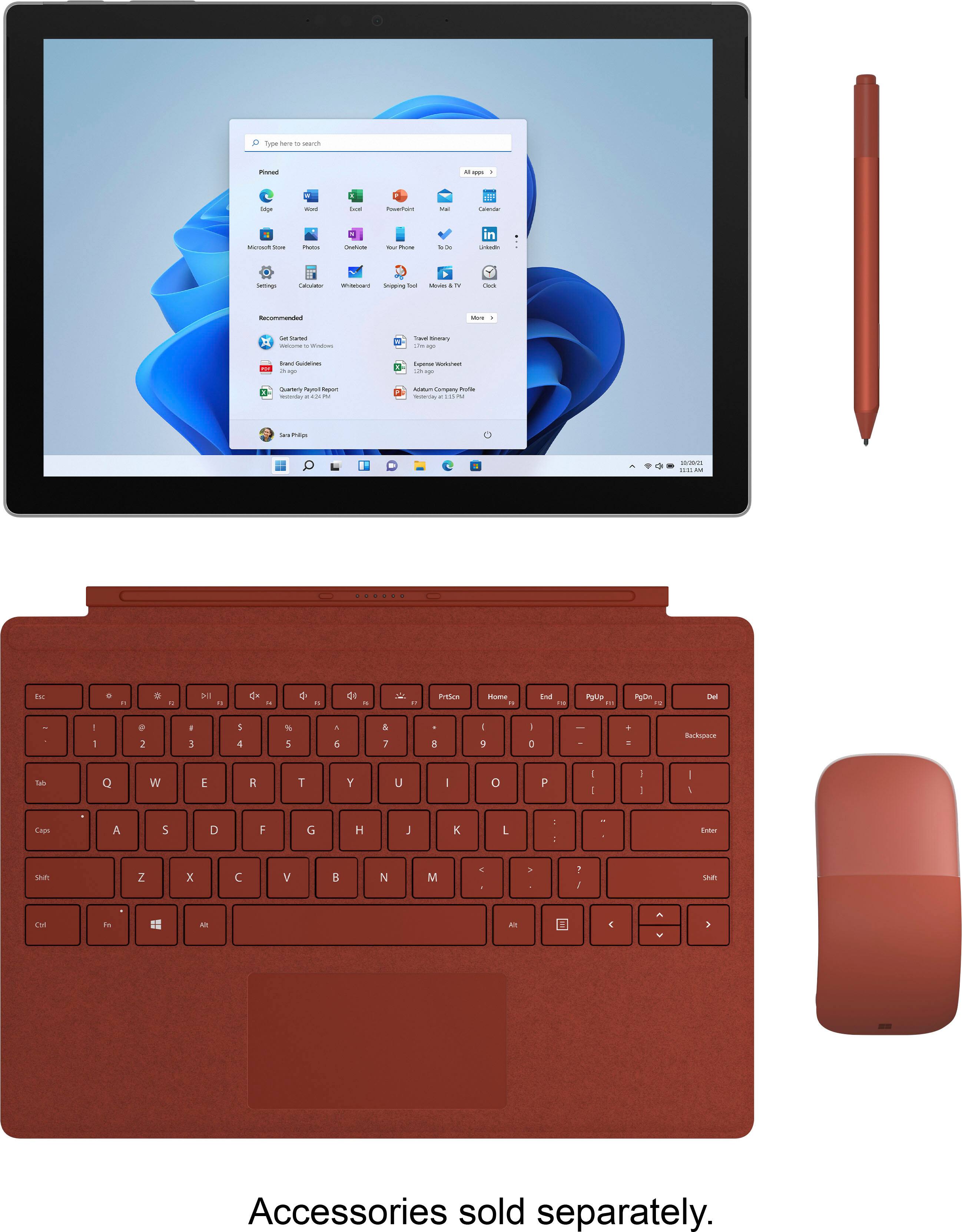 Alt View 17. Microsoft - Surface Pro 7 - 12.3" Touch Screen - Intel Core i7 - 16GB Memory - 256GB SSD - Device Only (Latest Model) - Platinum.