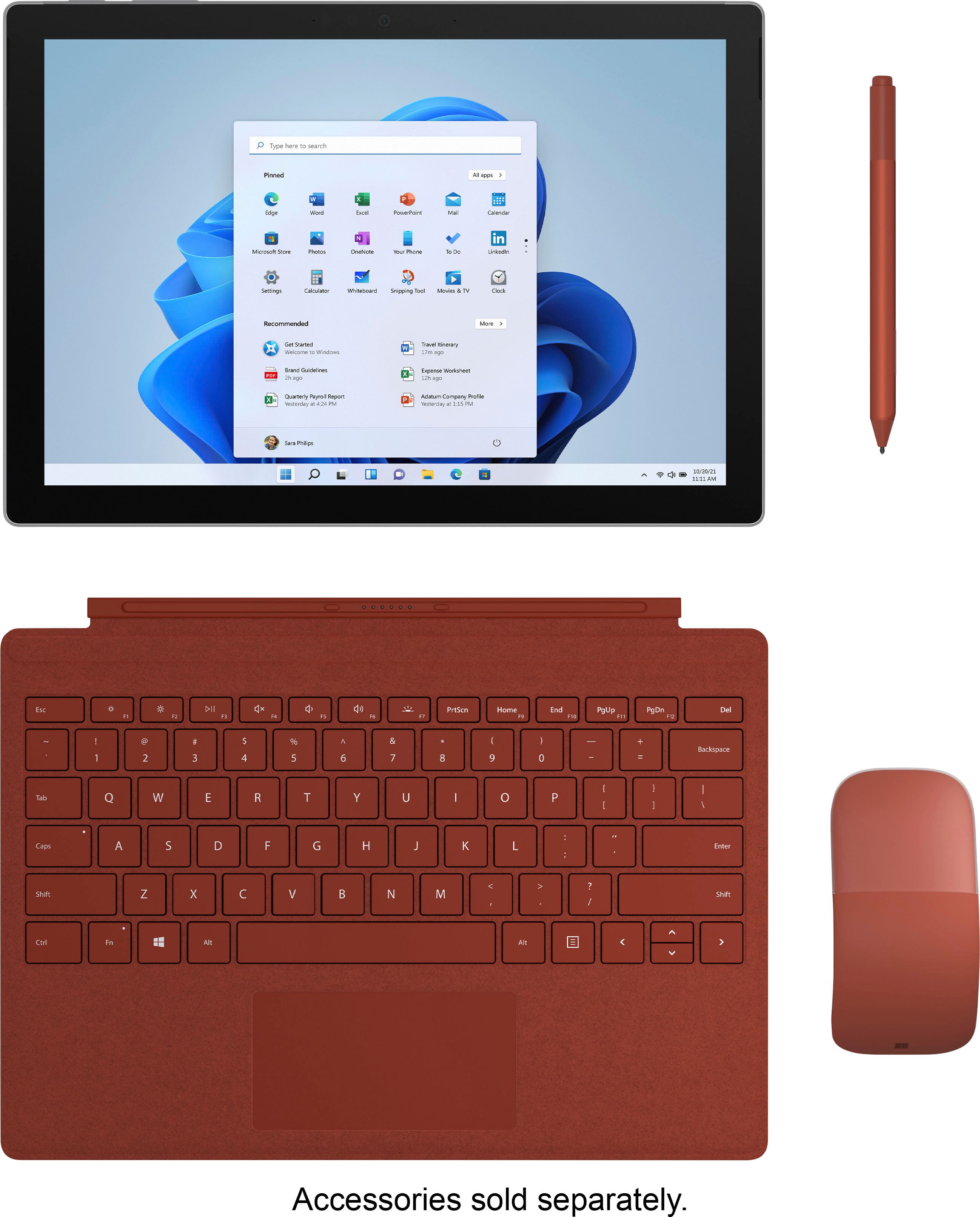 Alt View 17. Microsoft - Surface Pro 7 - 12.3" Touch Screen - Intel Core i5 - 8GB Memory - 128GB SSD - Device Only - Platinum.