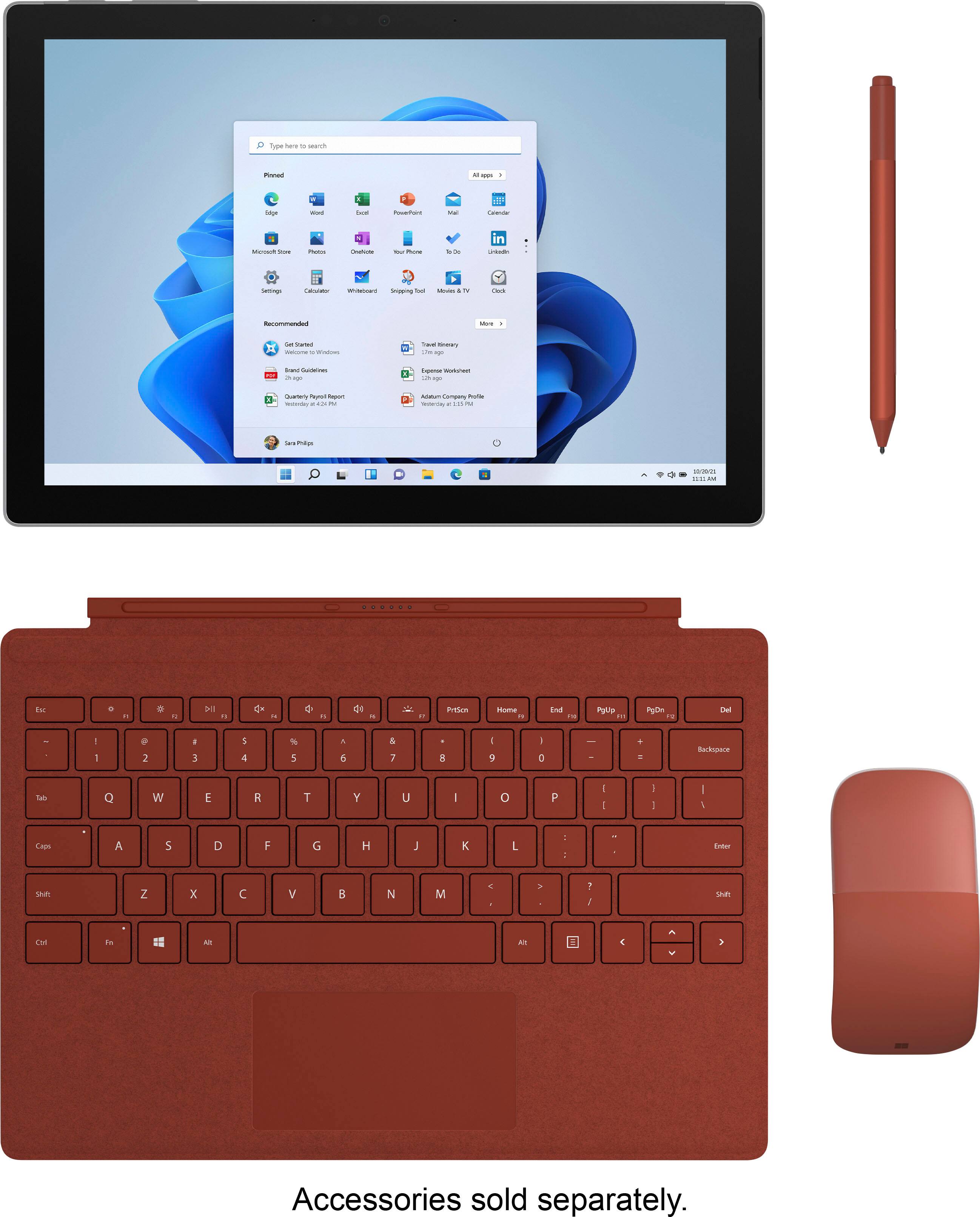 Alt View 17. Microsoft - Surface Pro 7 - 12.3" Touch Screen - Intel Core i5 - 8GB Memory - 128GB SSD - Device Only - Platinum.