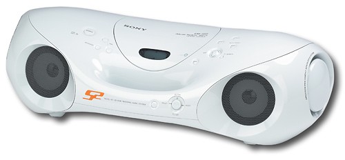 Best Buy: Sony Sport CD Boombox with ATRAC3 White ZS-XN30