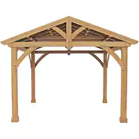 Yardistry - 11' x 13' Carolina Pavilion - Coffee Brown - Front_Zoom