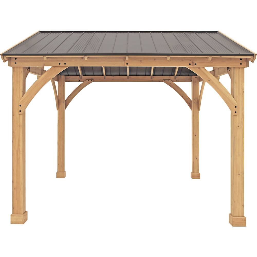 Alt View 11. Yardistry - 11' x 13' Carolina Pavilion - Coffee Brown.