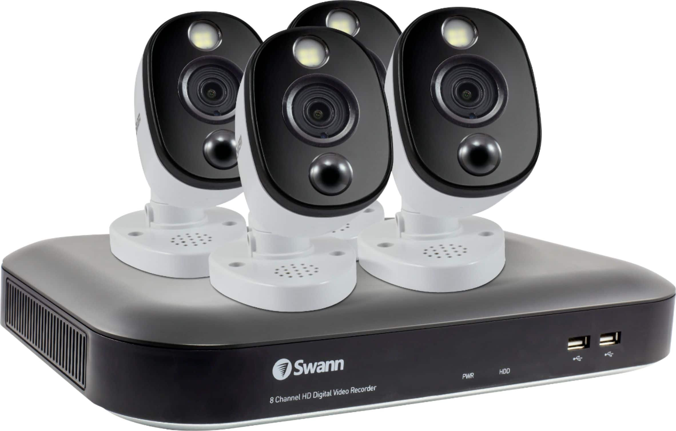 Angle View: Swann SWDVK-855804WL-US 4K Surveillance System Kit with 8-Channel 2 TB DVR and Four 4K Cameras