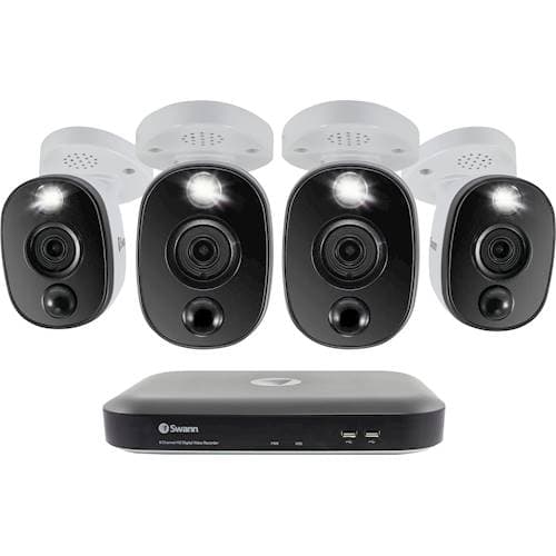 Swann SWDVK-855804WL-US 4K Surveillance System Kit with 8-Channel 2 TB DVR and Four 4K Cameras