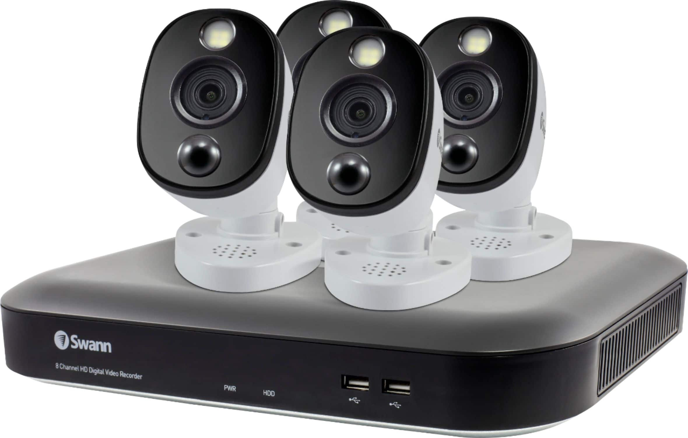 Left View: Swann SWDVK-855804WL-US 4K Surveillance System Kit with 8-Channel 2 TB DVR and Four 4K Cameras