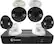 Front. Swann - 8-Channel, 4-Camera Indoor/Outdoor Wired 4K 2TB NVR Surveillance System - White Cameras, Black NVR.