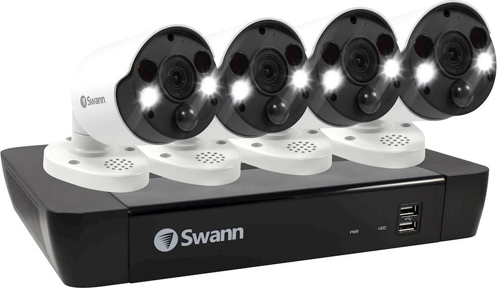 Best Buy: Swann 8-Channel, 4-Camera Indoor/Outdoor Wired 4K 2TB NVR ...