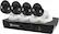 Left. Swann - 8-Channel, 4-Camera Indoor/Outdoor Wired 4K 2TB NVR Surveillance System - White Cameras, Black NVR.