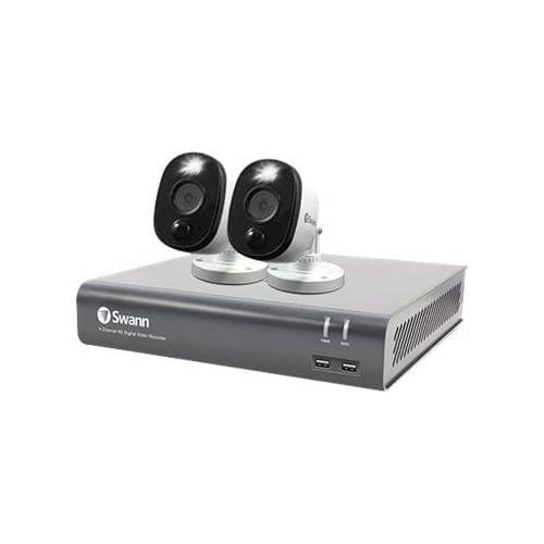 Left View: Swann SWDVK-445802WL-US 1080p Full HD Surveillance System Kit With 4-Channel 1 TB DVR And Two 1080p Cameras