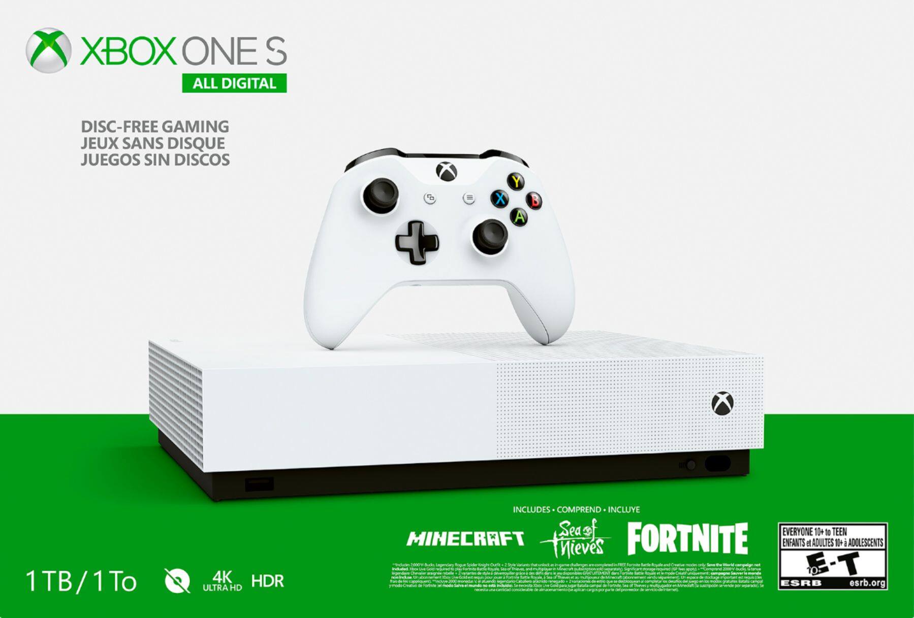 Alt View 11. Microsoft - Xbox One S 1TB All-Digital Edition Console (Disc-free Gaming).