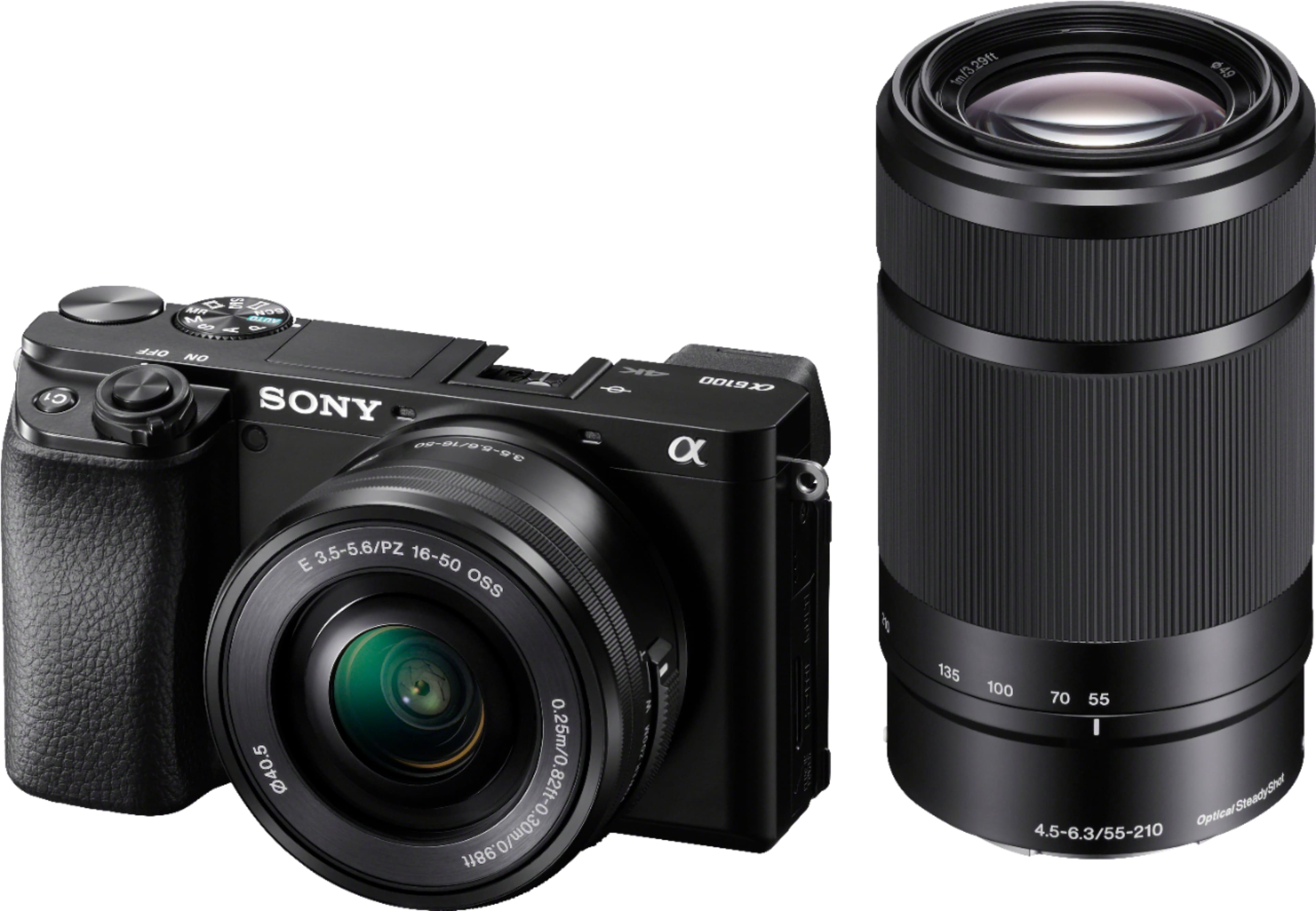 Alt View 11. Sony - Alpha 6100 Mirrorless Camera 2-Lens Kit with E PZ 16-50mm and E 55-210mm Lenses - Black.