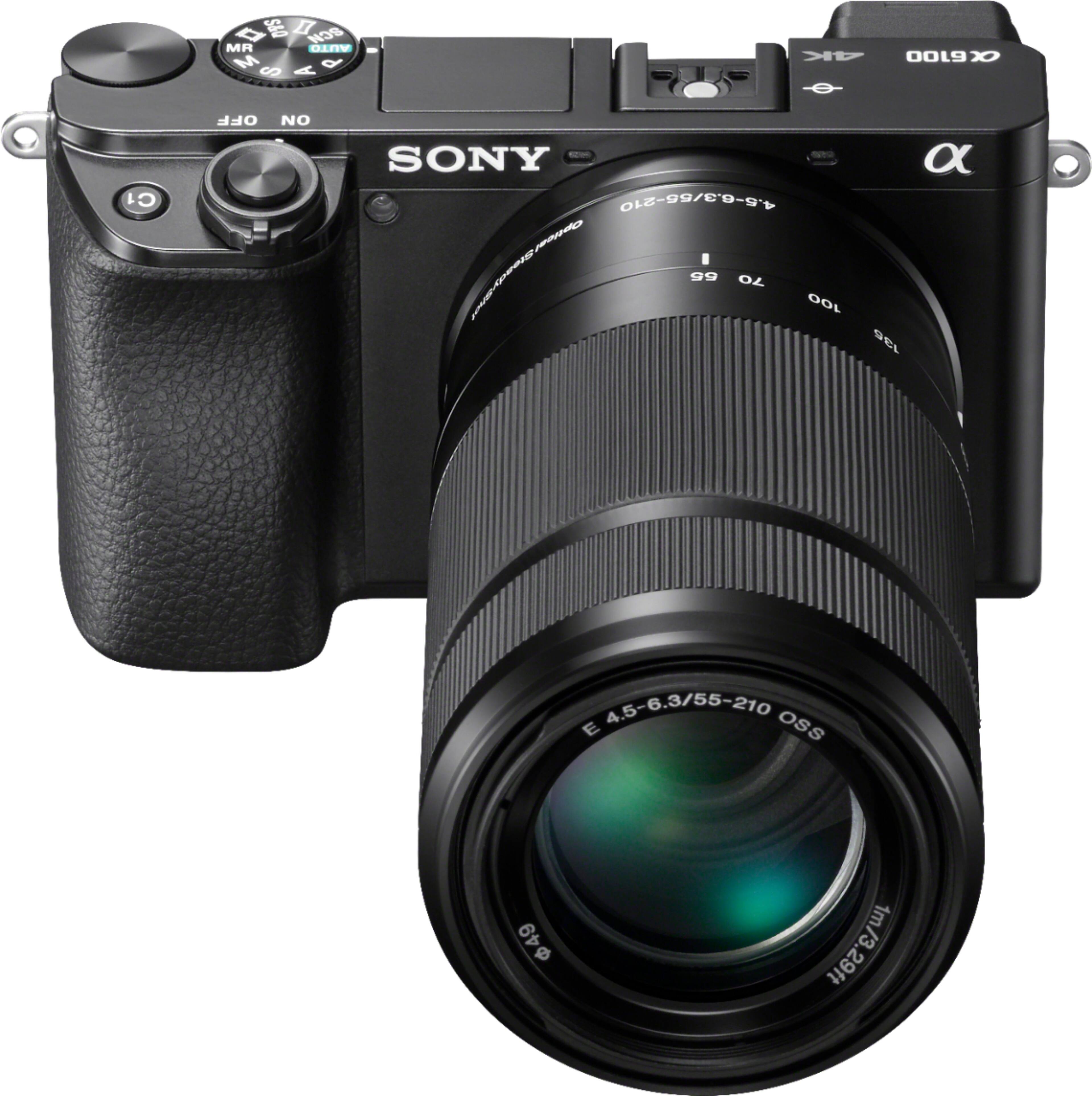 Alt View 12. Sony - Alpha 6100 Mirrorless Camera 2-Lens Kit with E PZ 16-50mm and E 55-210mm Lenses - Black.