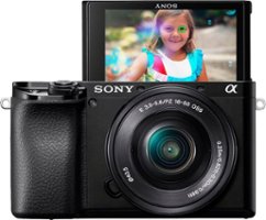 Sony - Alpha 6100 Mirrorless 4K Video Camera with E PZ 16-50mm Lens - Black - Front_Zoom