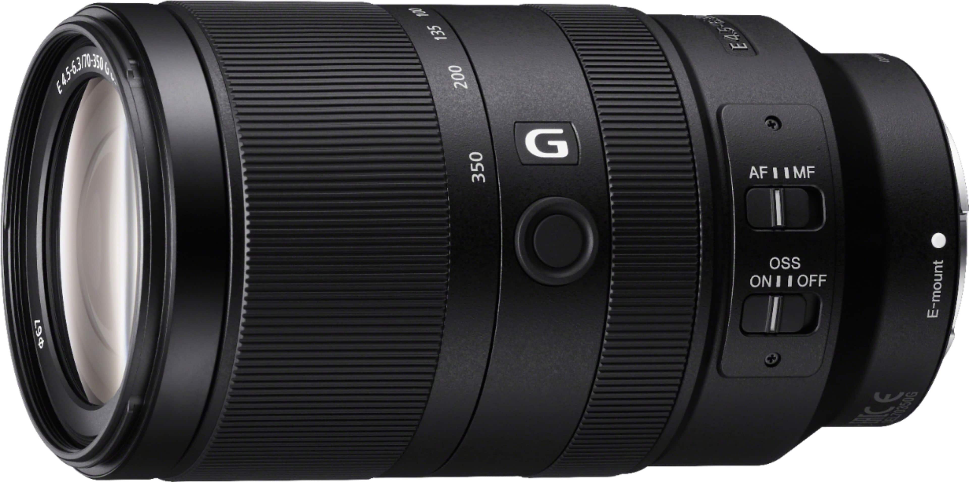 Front. Sony - E 70-350mm F4.5-6.3 G OSS Telephoto Zoom Lens for E-mount Cameras - Black.
