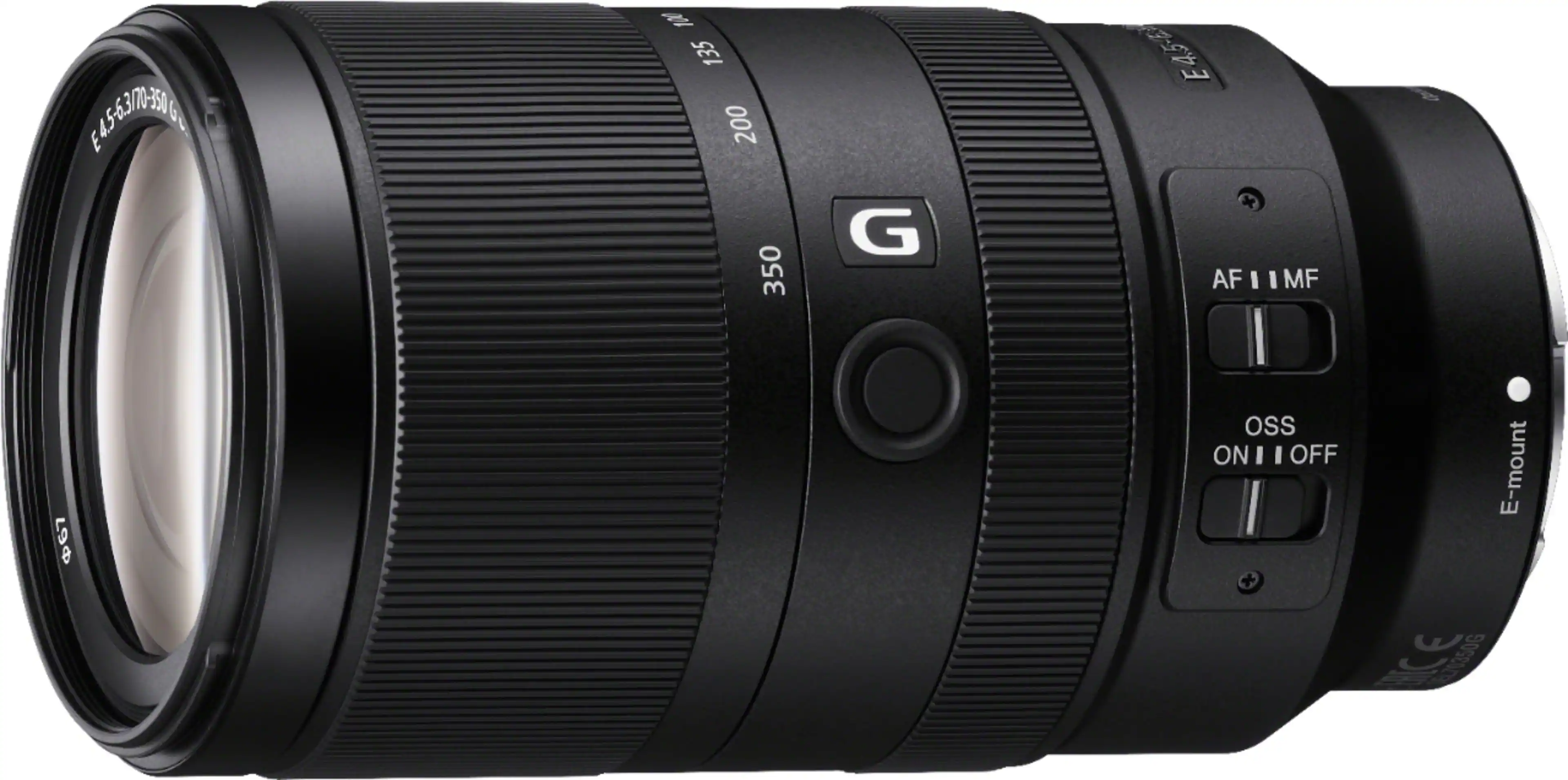 Front. Sony - E 70-350mm F4.5-6.3 G OSS Telephoto Zoom Lens for E-mount Cameras - Black.