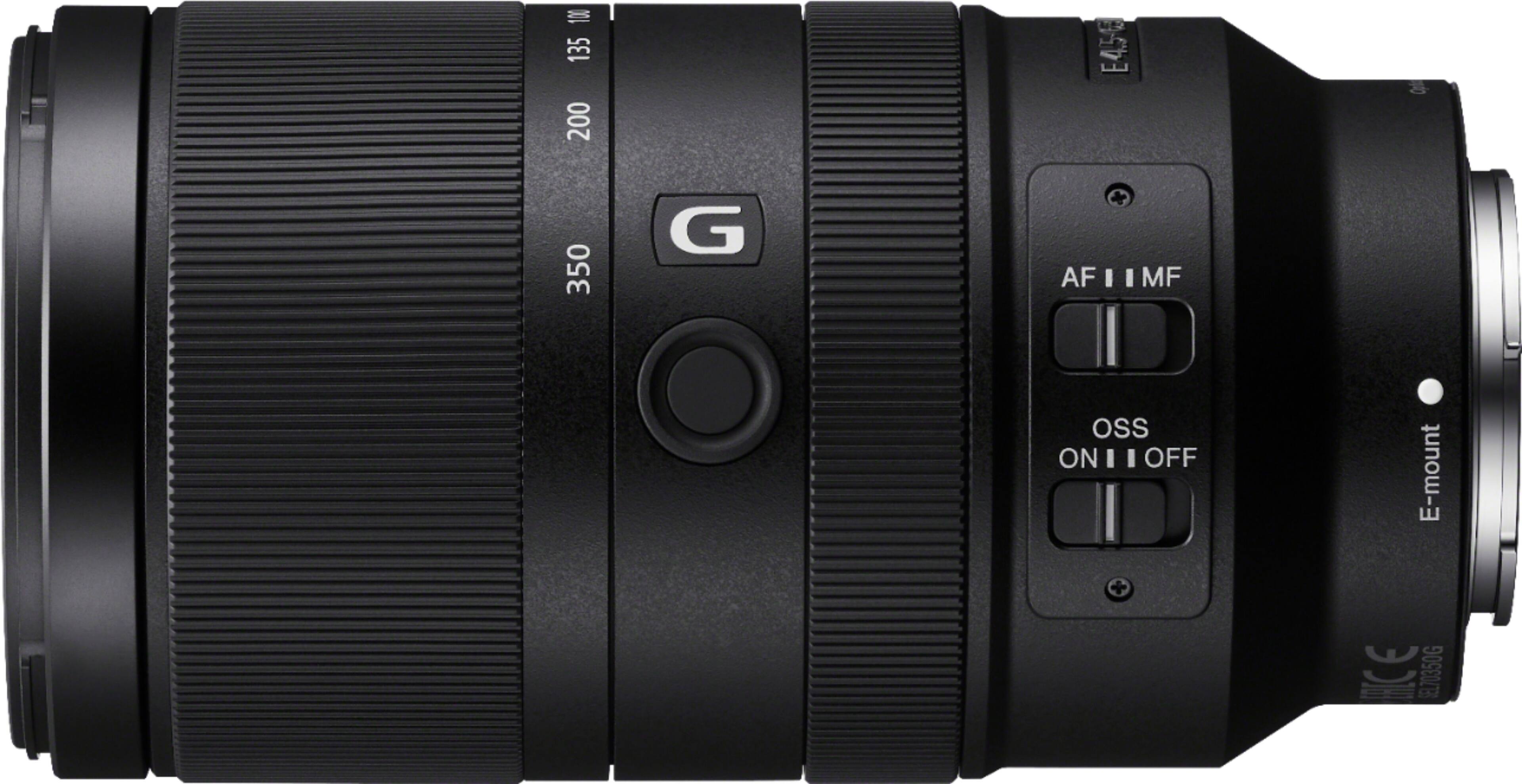 Left. Sony - E 70-350mm F4.5-6.3 G OSS Telephoto Zoom Lens for E-mount Cameras - Black.