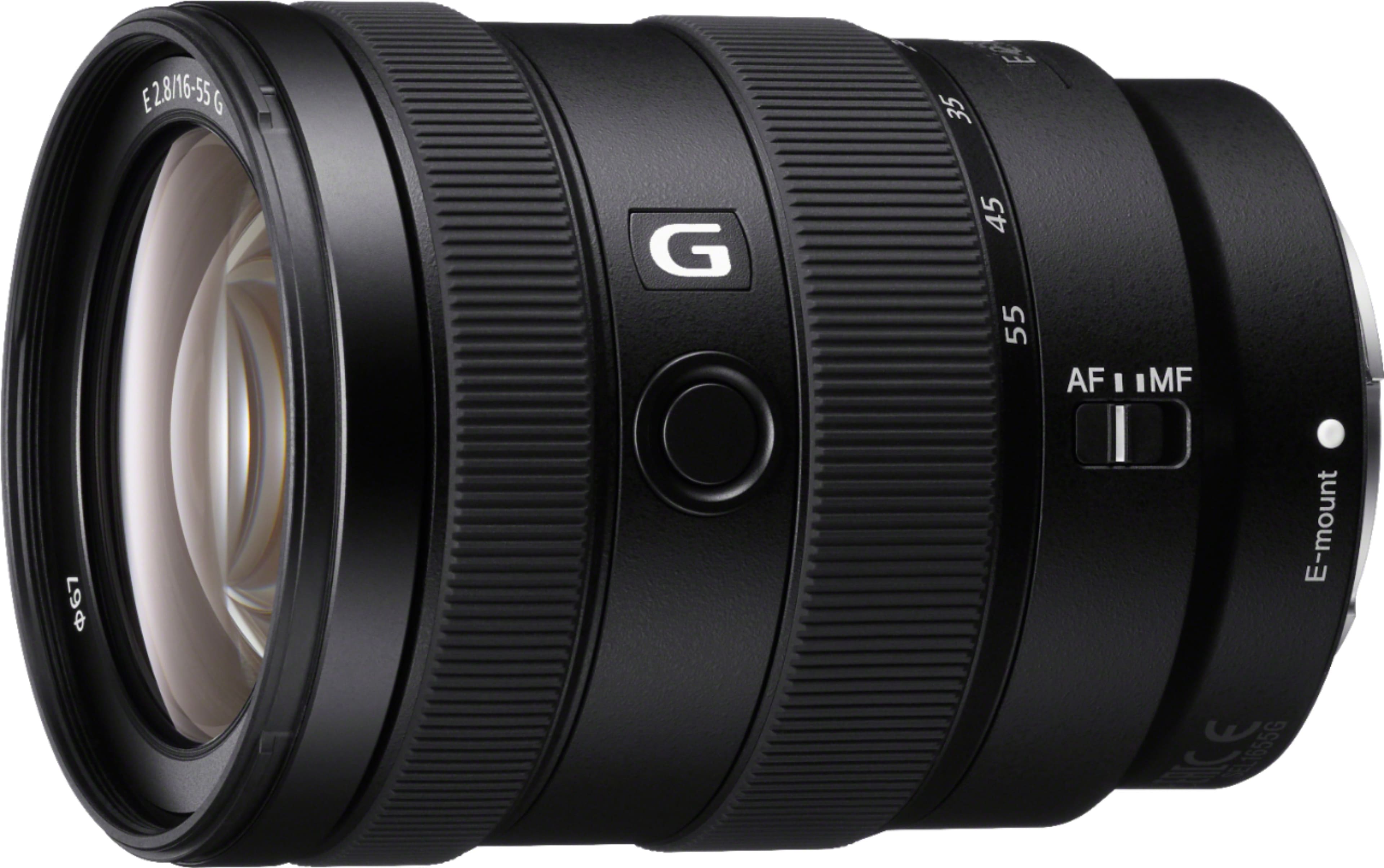 Front. Sony - E 16-55mm F2.8 G Standard Zoom Lens for E-mount Cameras - Black.