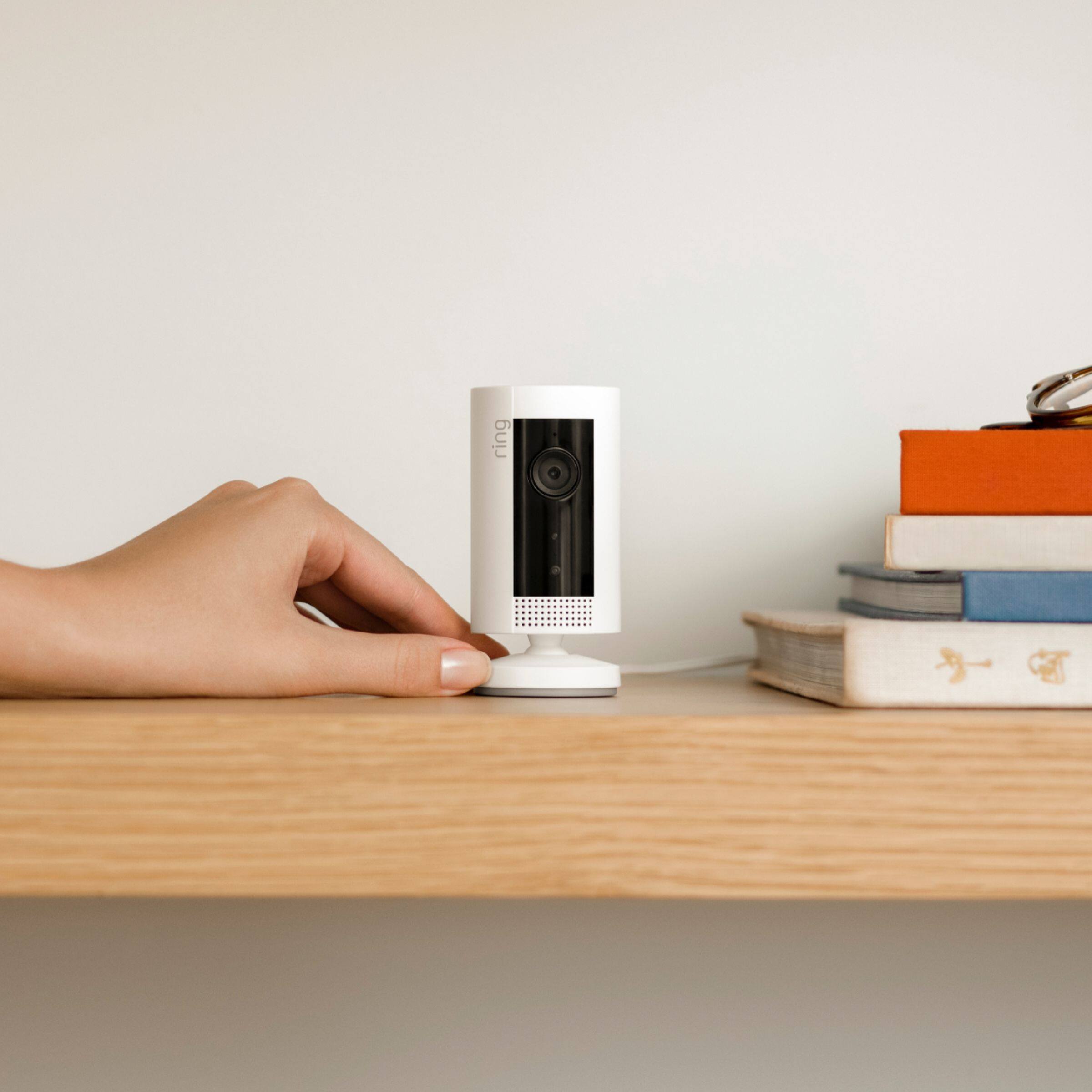 Alt View 11. Ring - Indoor 1080p Security Camera (1st Gen) - White.