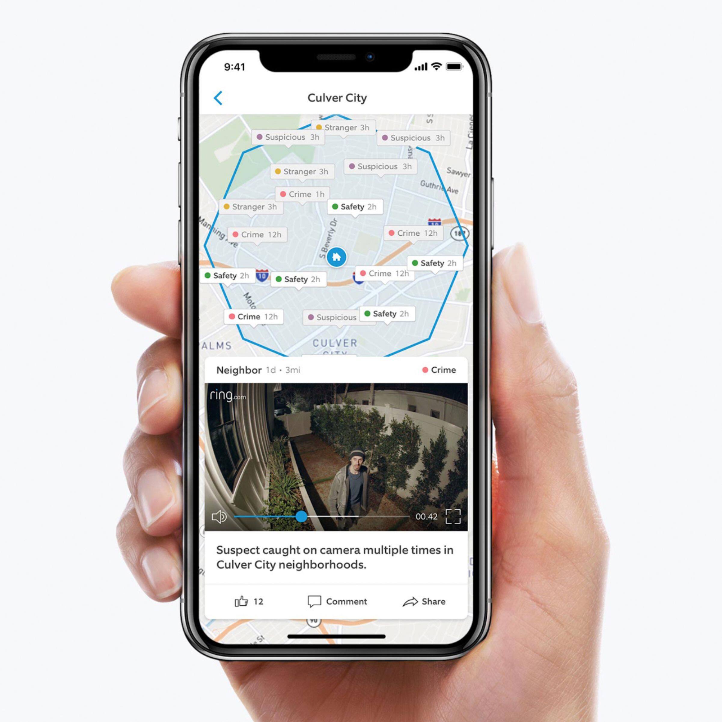 Alt View 16. Ring - Indoor 1080p Security Camera (1st Gen) - White.