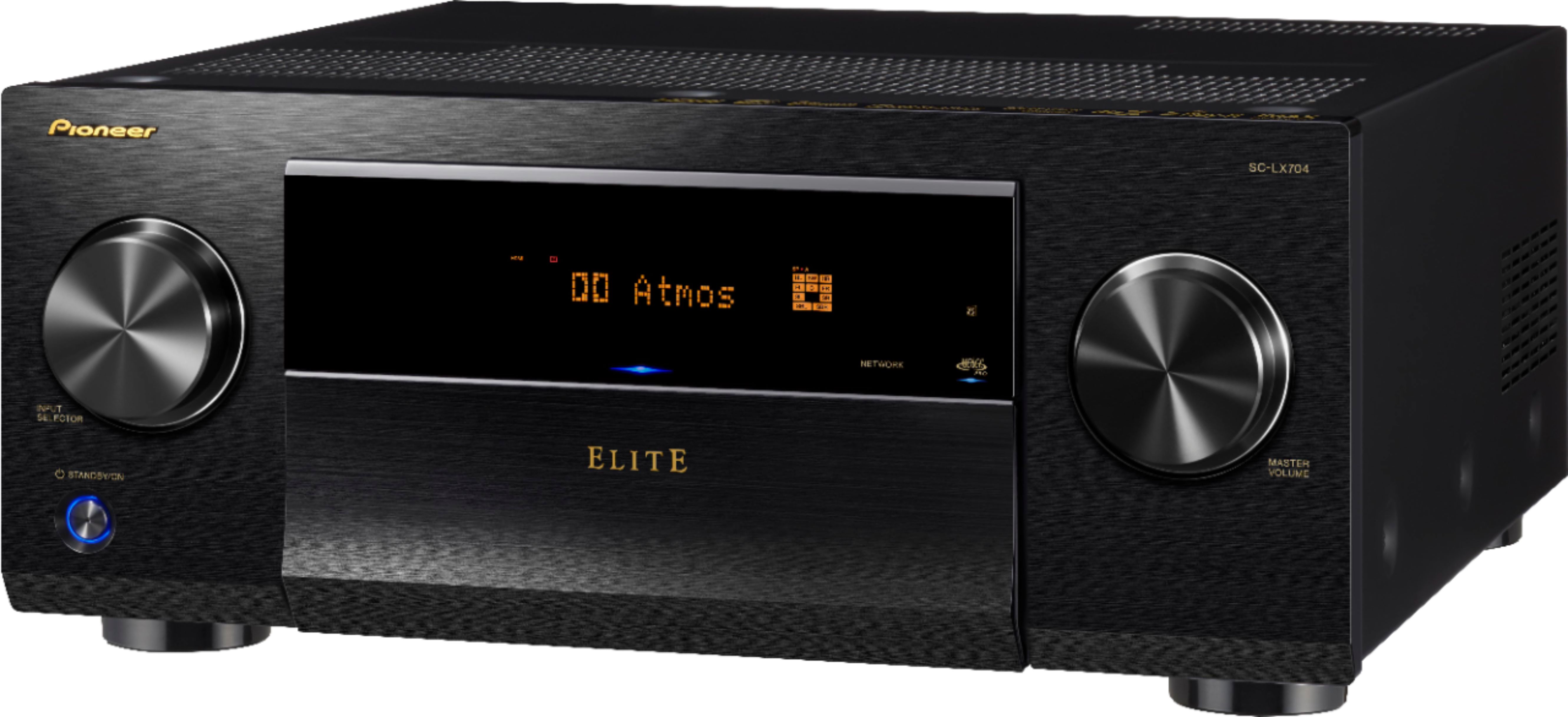 Left View: Pioneer - Elite 760W 9.2-Ch. Bluetooth Capable with Dolby Atmos 4K Ultra HD HDR Compatible A/V Home Theater Receiver - Black