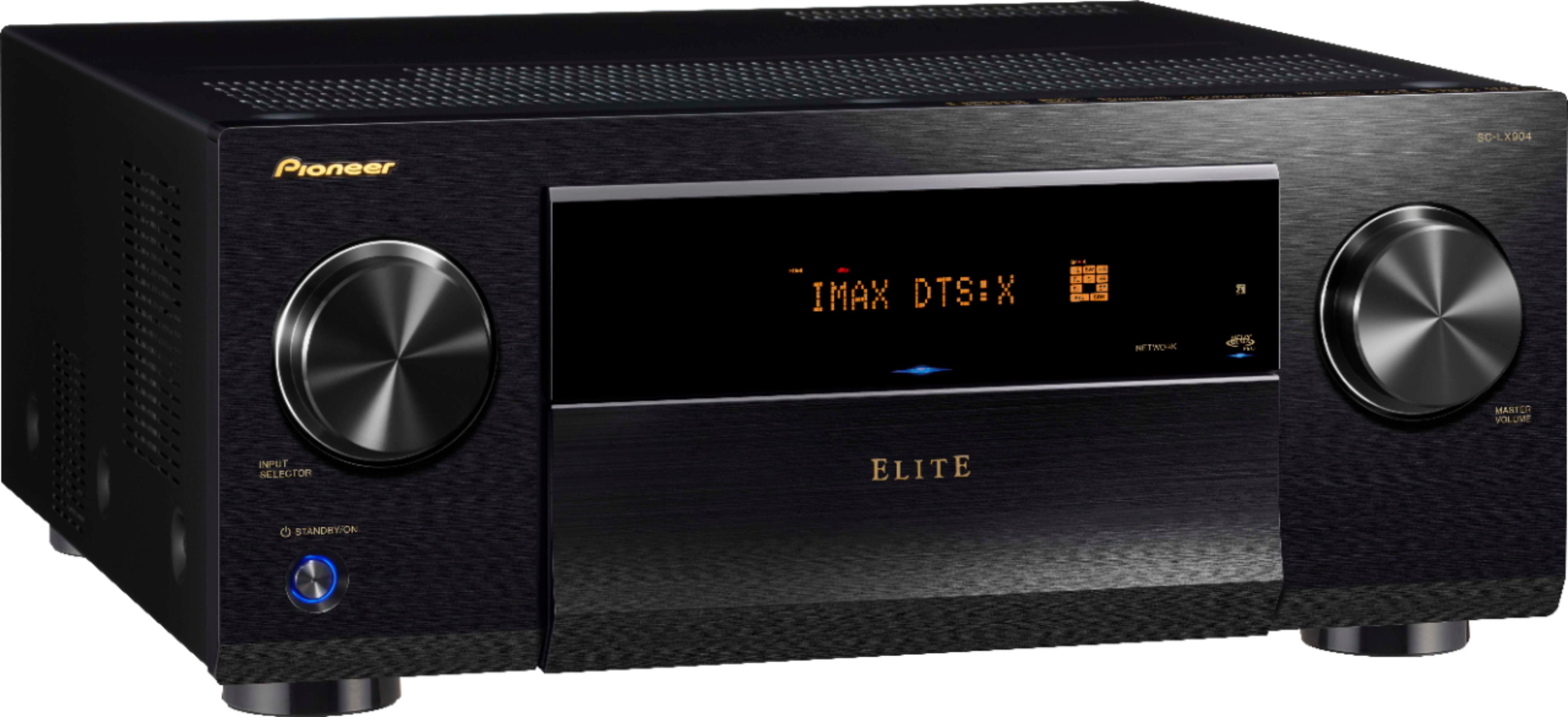 Angle View: Pioneer - Elite 880W 11.2-Ch. Bluetooth Capable with Dolby Atmos 4K Ultra HD HDR Compatible A/V Home Theater Receiver - Black