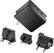 Front. Insignia™ - 30W Foldable 3 USB Port Wall Charger with EU/UK/AU rechangeable plugs - Black.