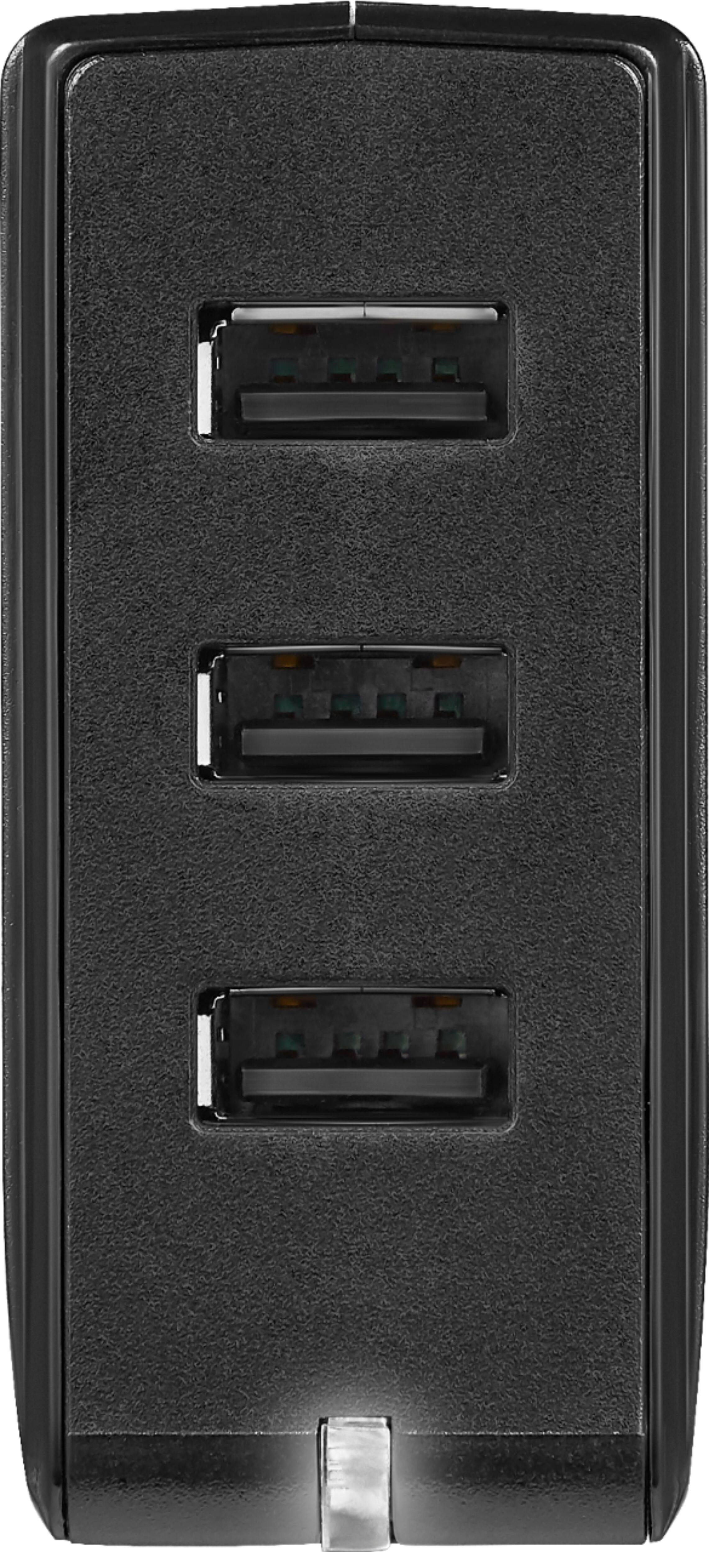 Alt View 1. Insignia™ - 30W Foldable 3 USB Port Wall Charger with EU/UK/AU rechangeable plugs - Black.