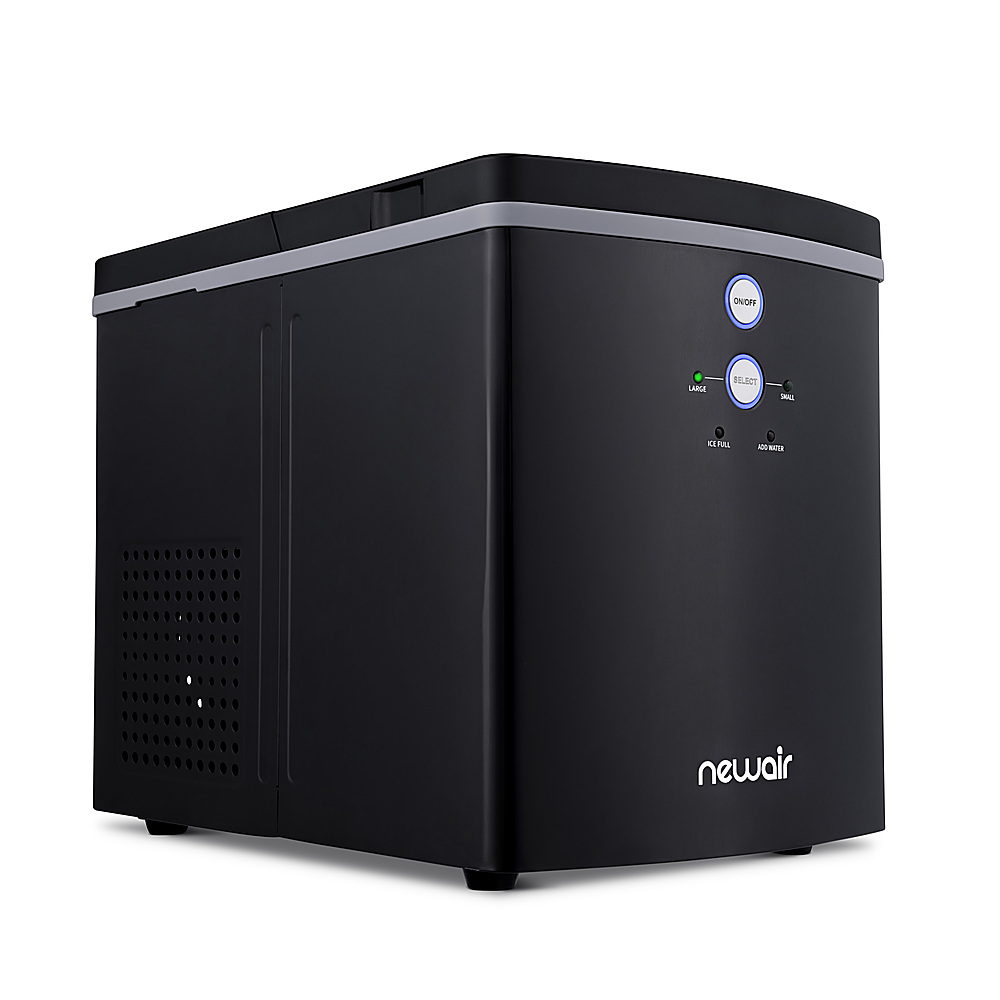 Angle View: NewAir - 33-lb Portable Ice Maker - Black - Black stainless steel