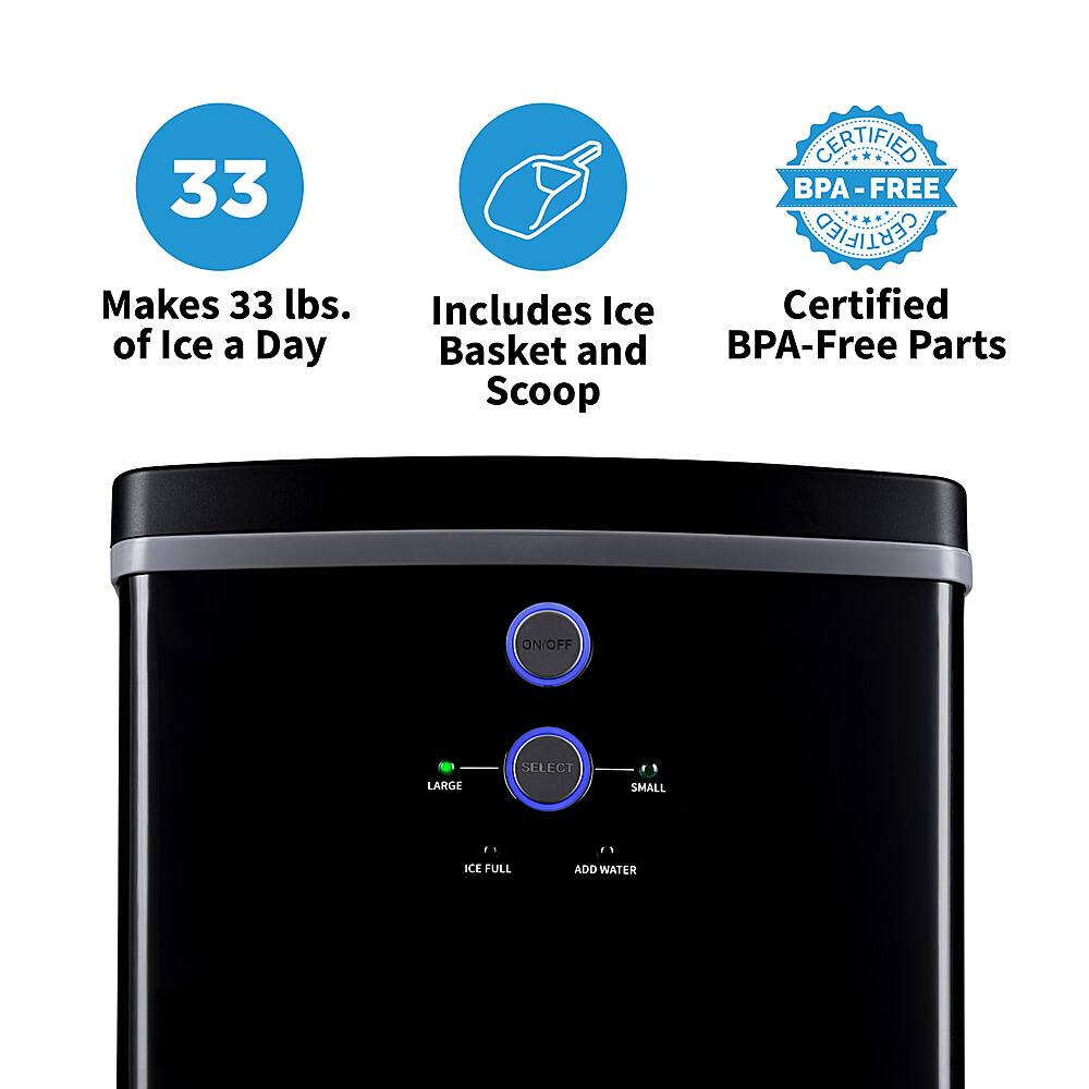 Best Buy NewAir 33lb Portable Ice Maker Black Black stainless steel