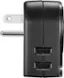 Alt View 14. Insignia™ - Grounded travel adapter with 2 USB Ports - Black.