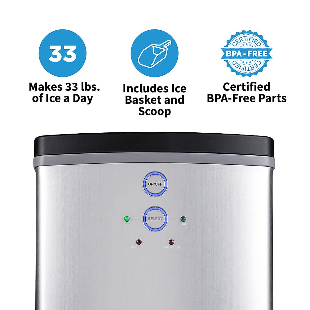 NewAir 33lb Portable Ice Maker Stainless Steel Stainless steel