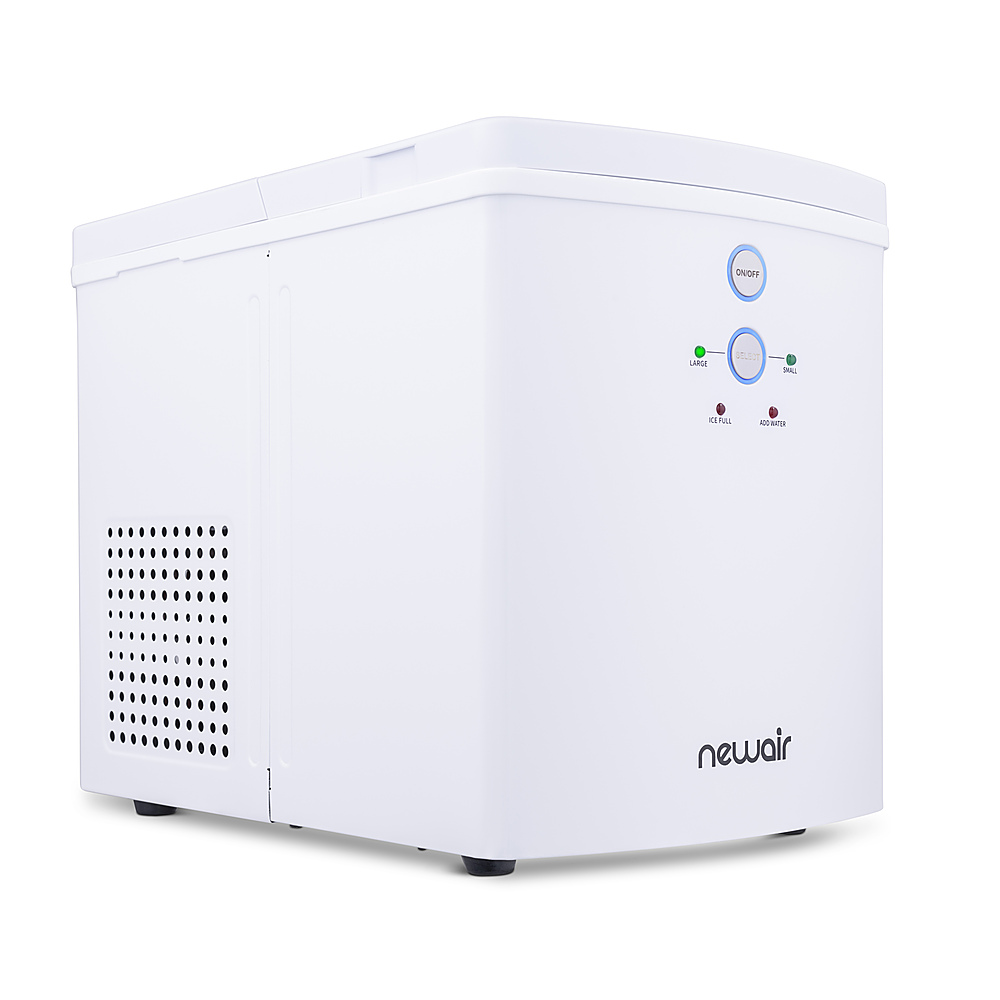Angle View: NewAir - 33-lb Portable Ice Maker - White - White Stainless Steel