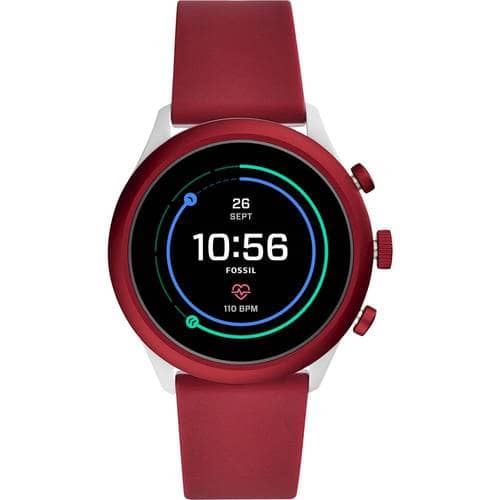 Fossil Sport Smartwatch - 43mm Dark Red Silicone