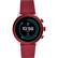 Front. Fossil - Sport Smartwatch 43mm Aluminum - Dark Red with Maroon Silicone Band.
