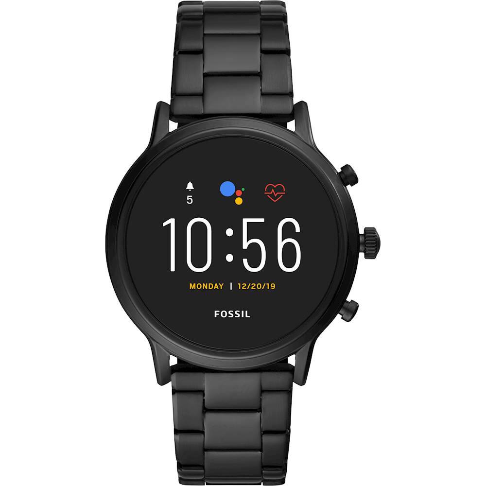 Best Buy: Fossil Gen 5 Smartwatch 44mm Stainless Steel Black with Black ...