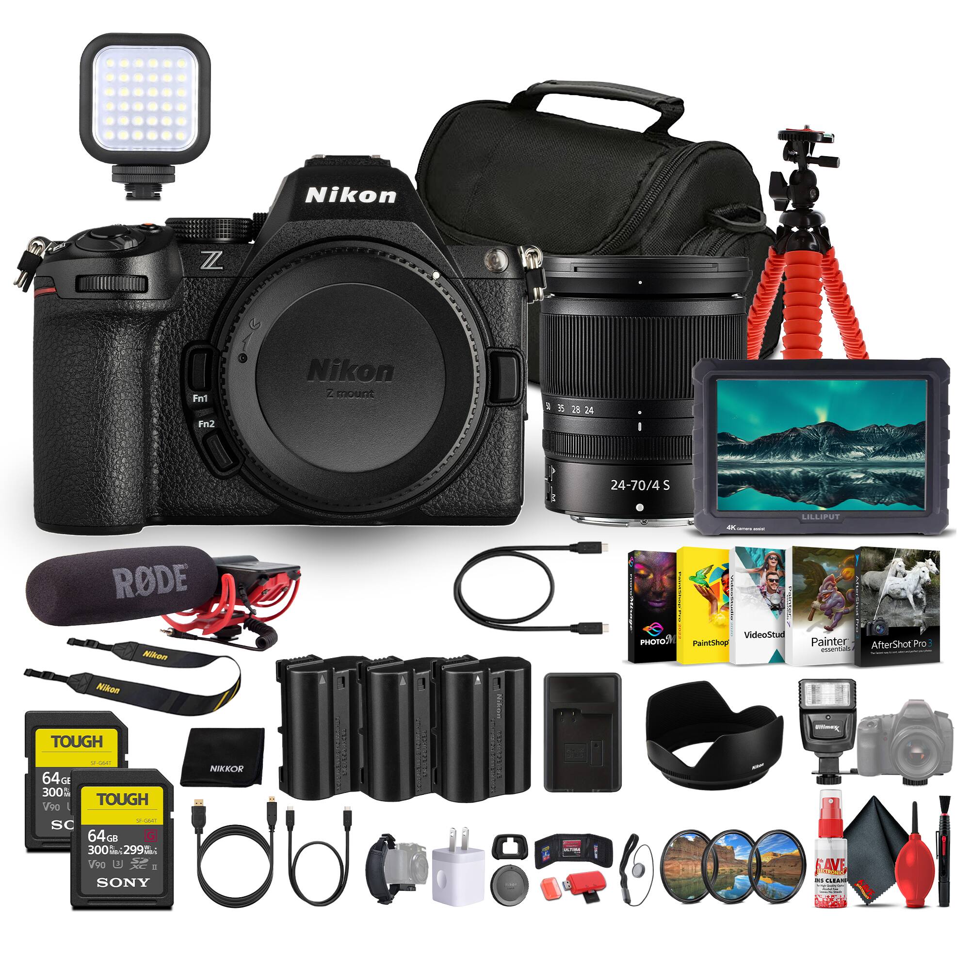 Nikon Z mount  
Fn1 Fn2  
24-70/4 S  
LILLIPUT  
RODE  
Nikon  
Vidteothal  
PaintShop Painter  
AfterShot Pro  
Nikon TOUGH  
64GB 300 TOUGH  
V90  
SC  
64GB 300 299  
V90  
SONY  
NIKKOR  
FAVE  
SA