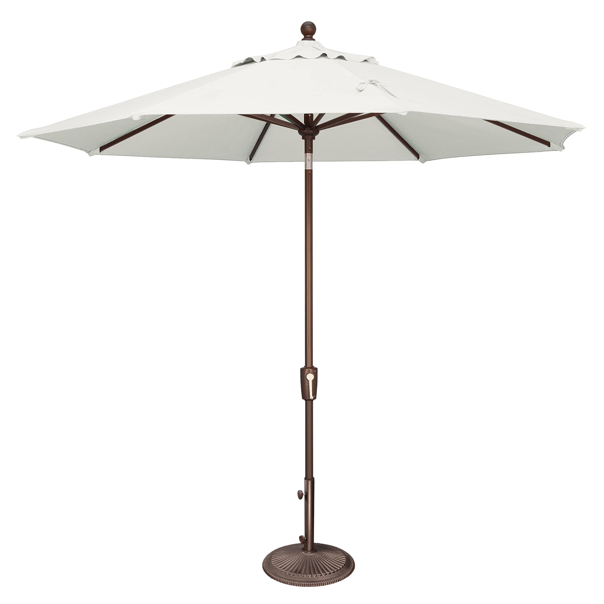 Mondawe - 9' Octagon Patio Umbrella Push Button Tilt Bronze Frame - Natural